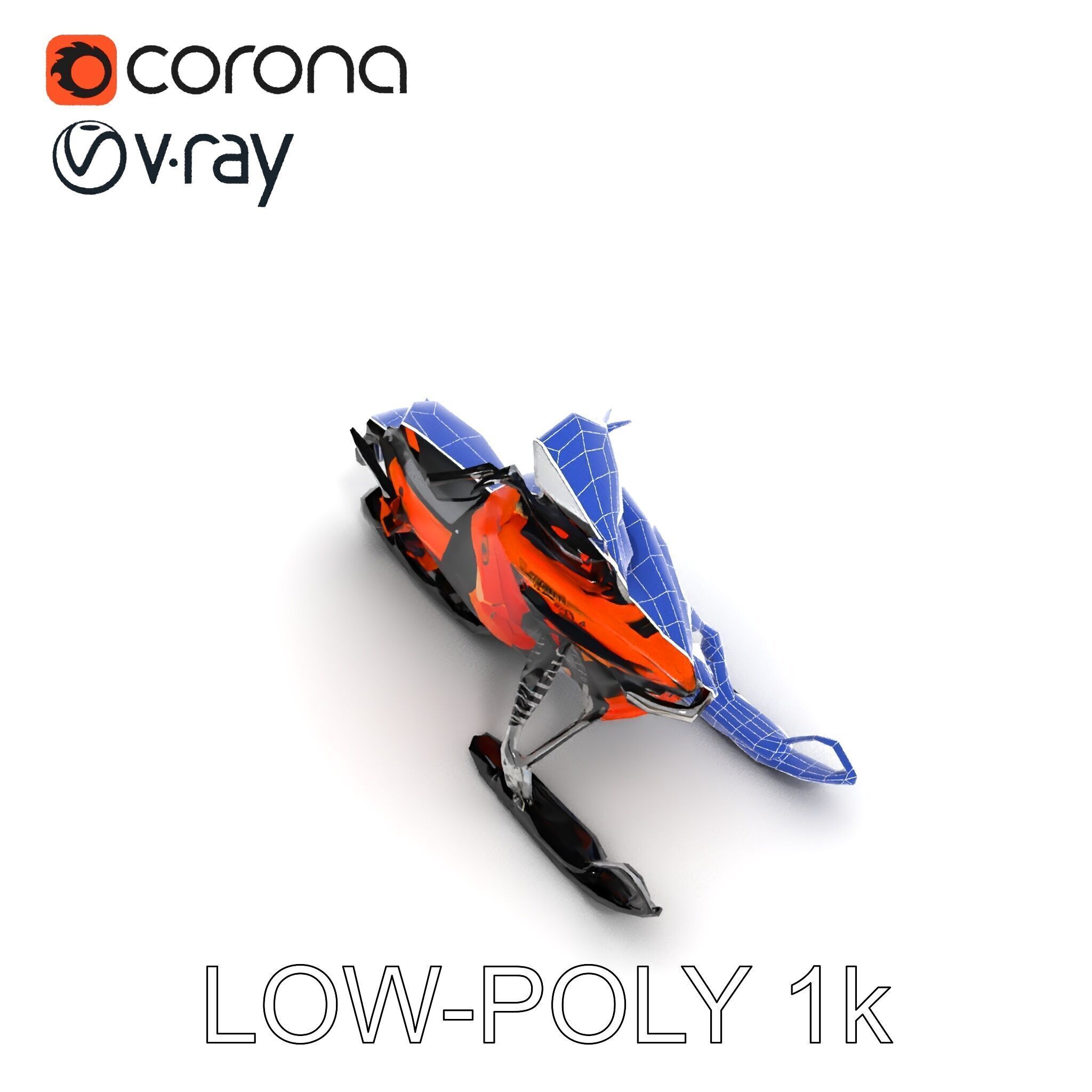 Snowmobile Model Pack with Detailed Design Low-poly 3D model_13