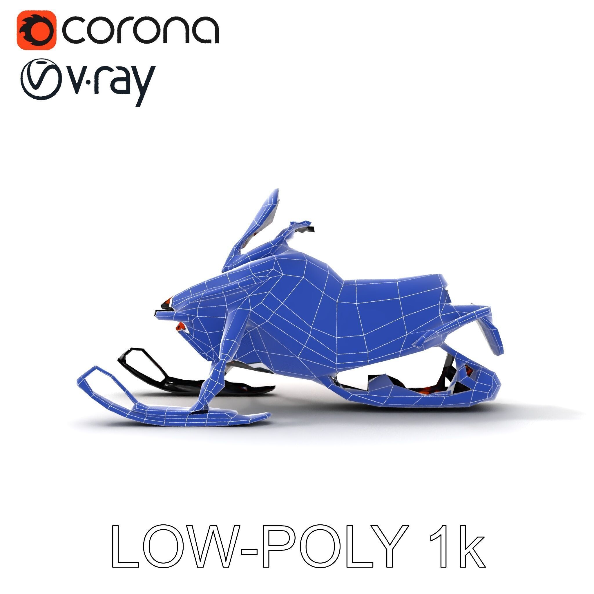 Snowmobile Model Pack with Detailed Design Low-poly 3D model_23