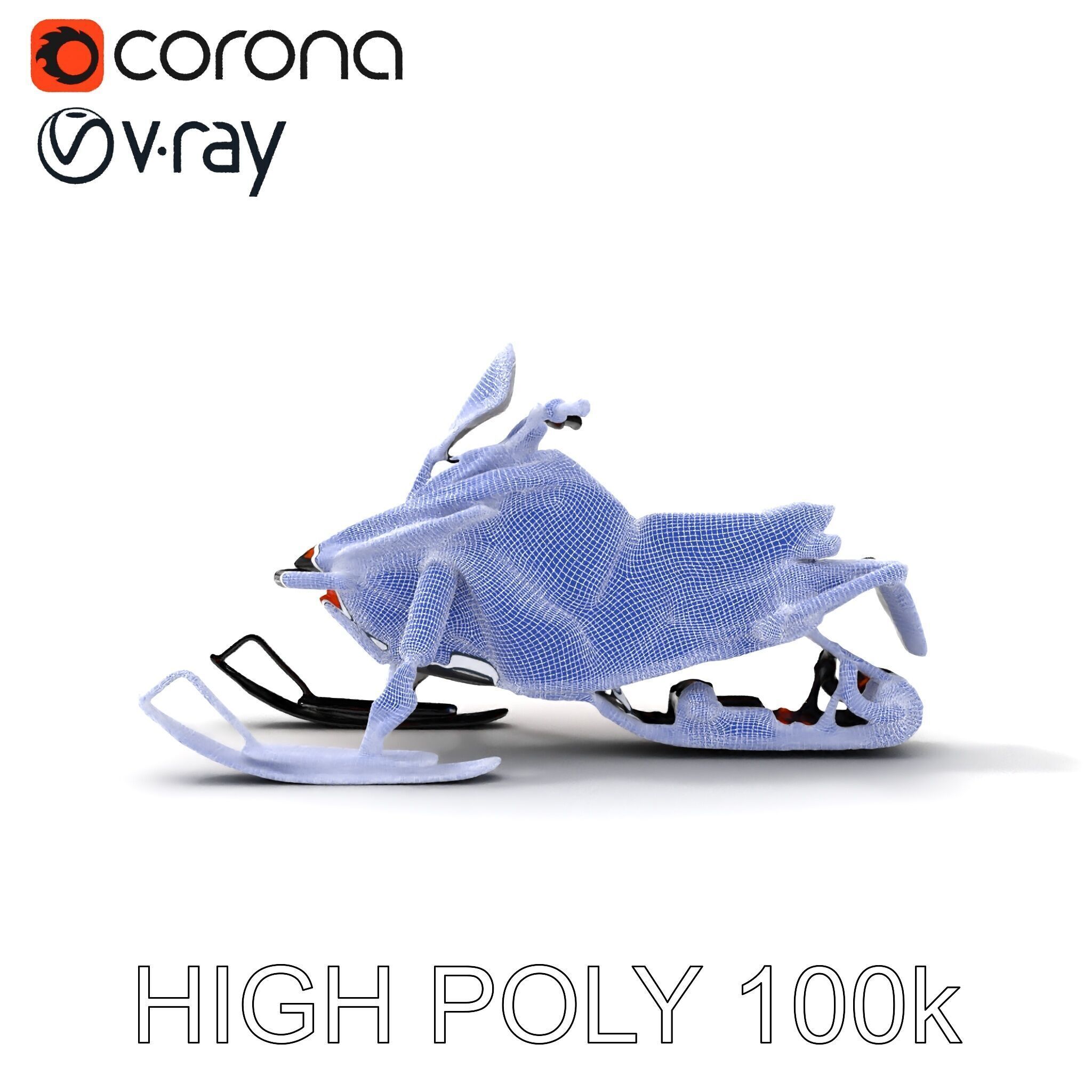 Snowmobile Model Pack with Detailed Design Low-poly 3D model_11