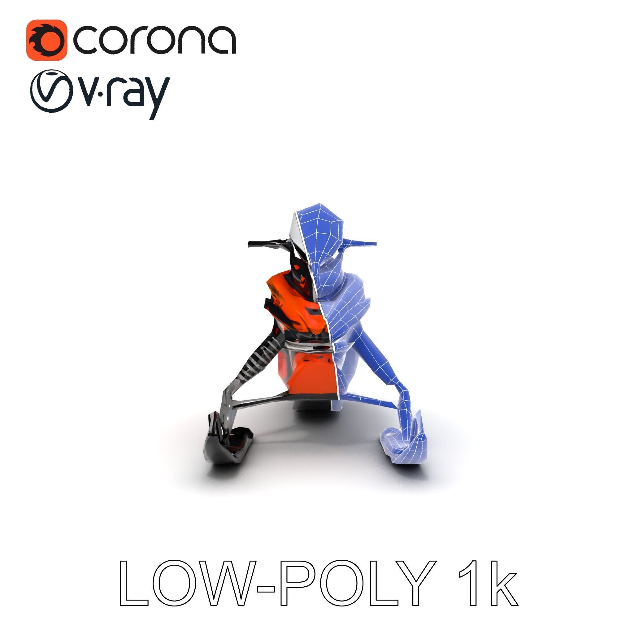 Snowmobile Model Pack with Detailed Design Low-poly 3D model_20