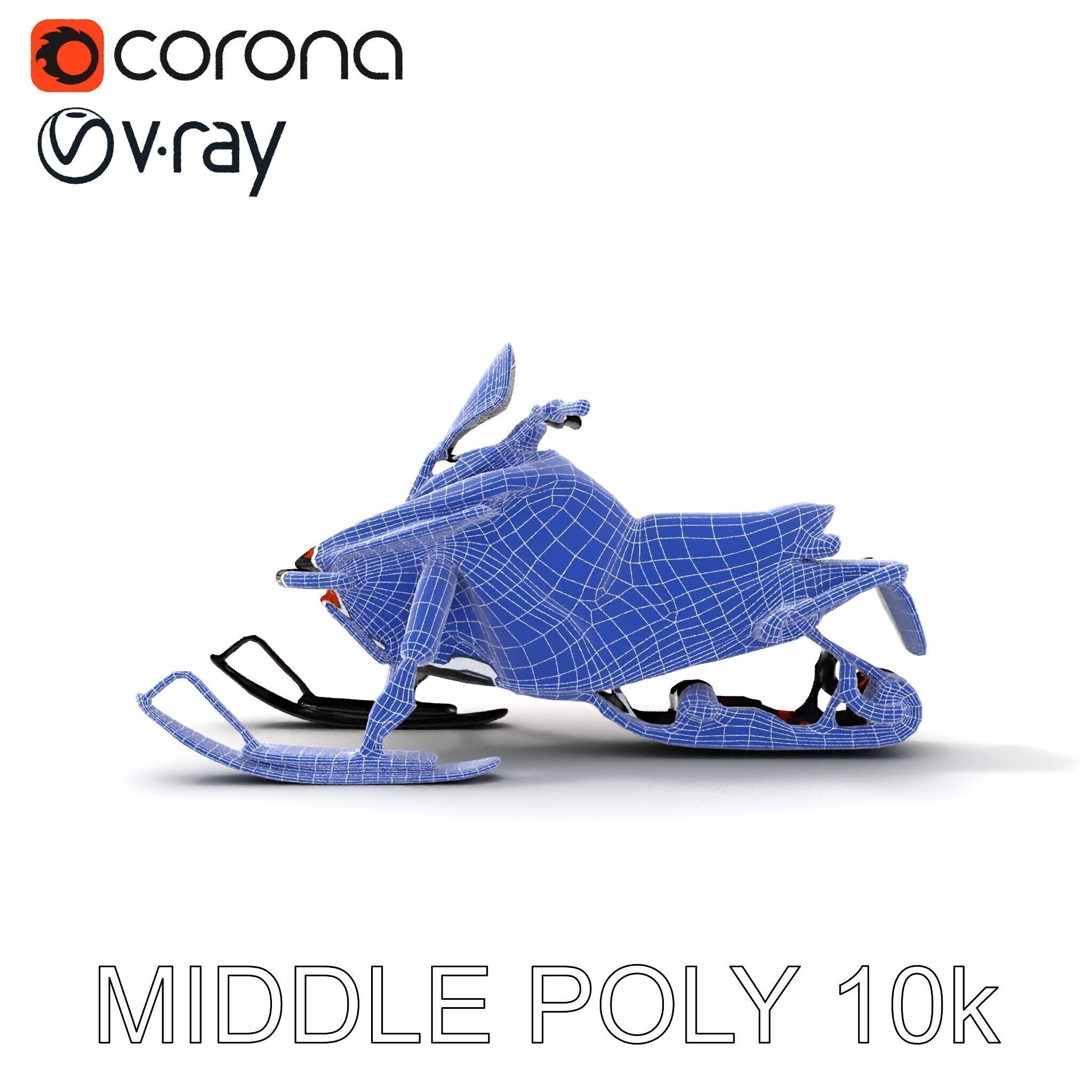 Snowmobile Model Pack with Detailed Design Low-poly 3D model_6