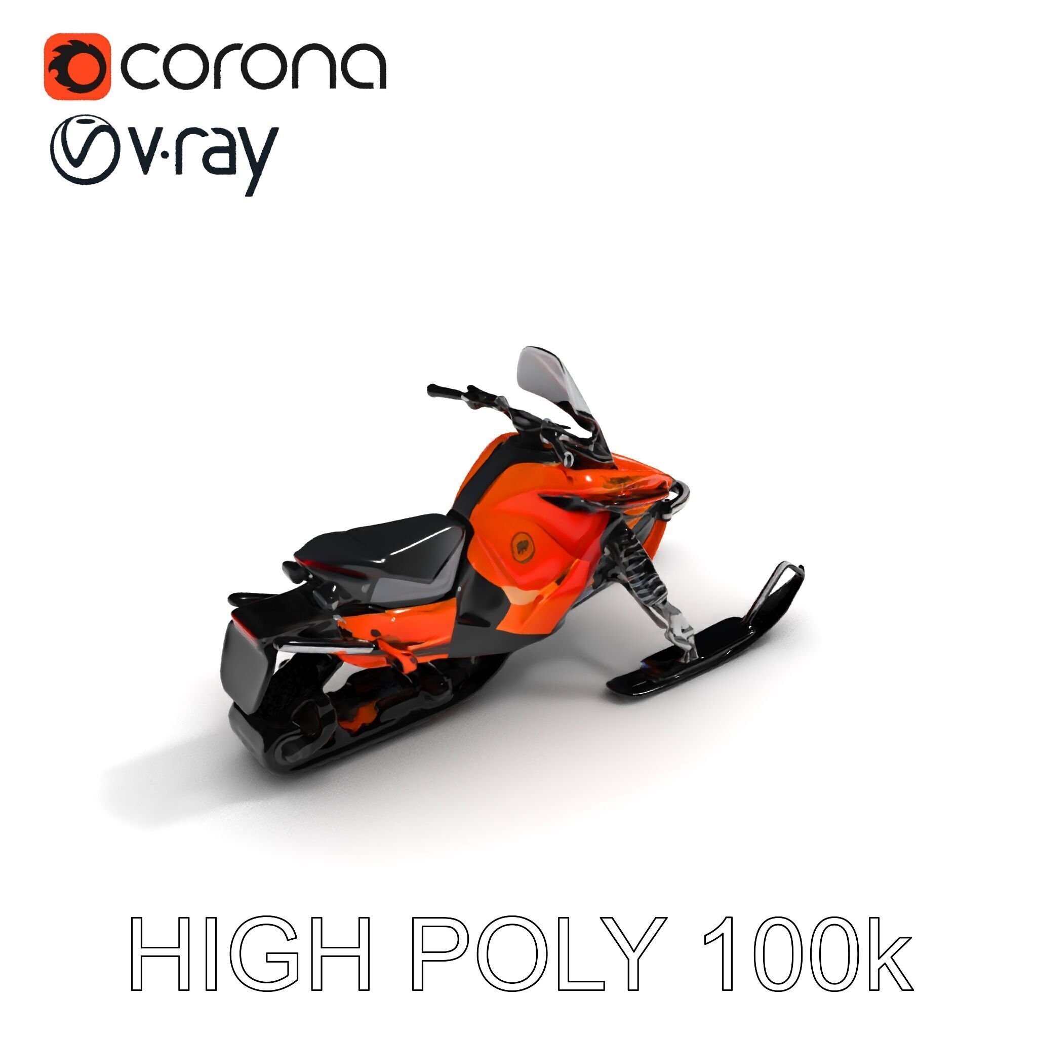 Snowmobile Model Pack with Detailed Design Low-poly 3D model_34