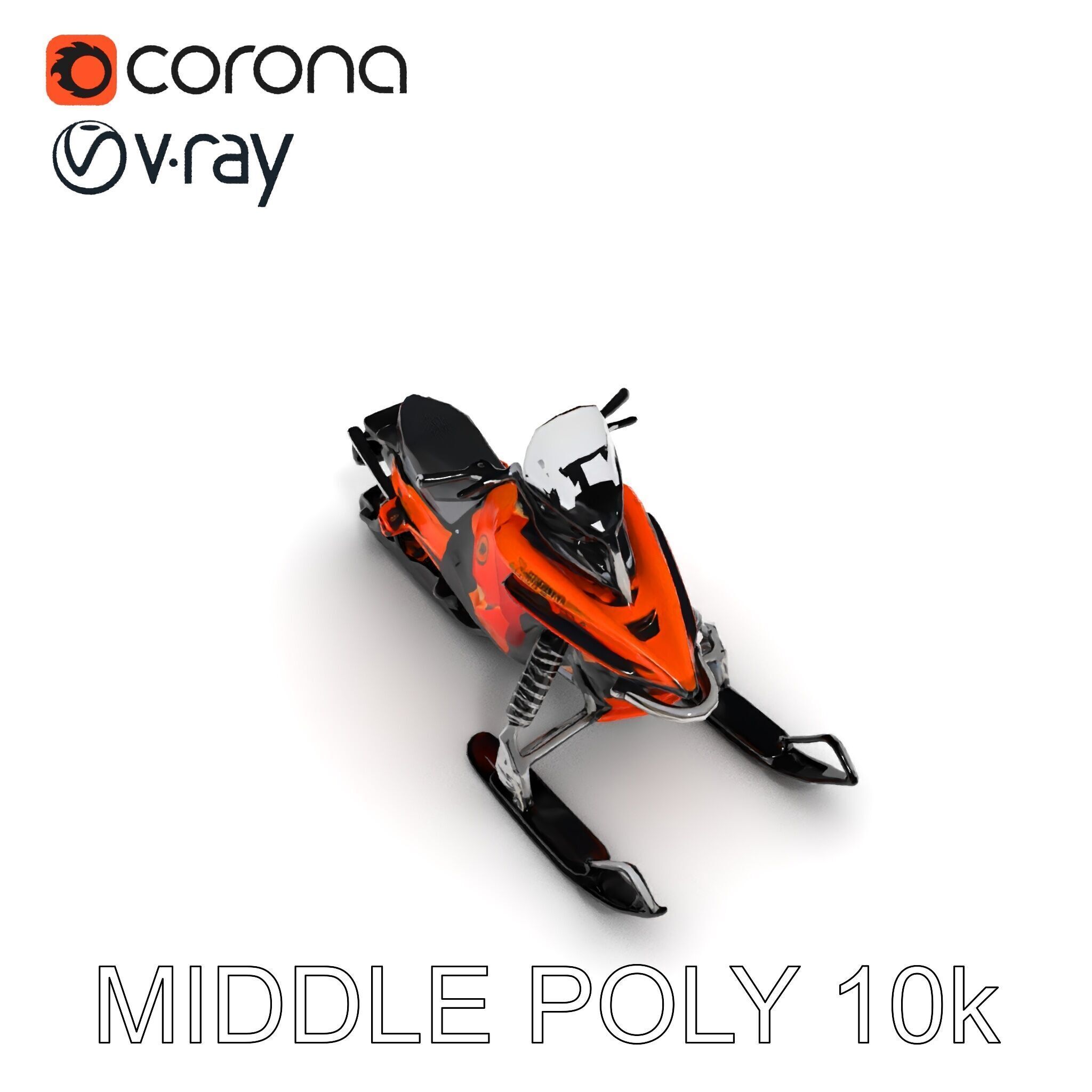 Snowmobile Model Pack with Detailed Design Low-poly 3D model_29