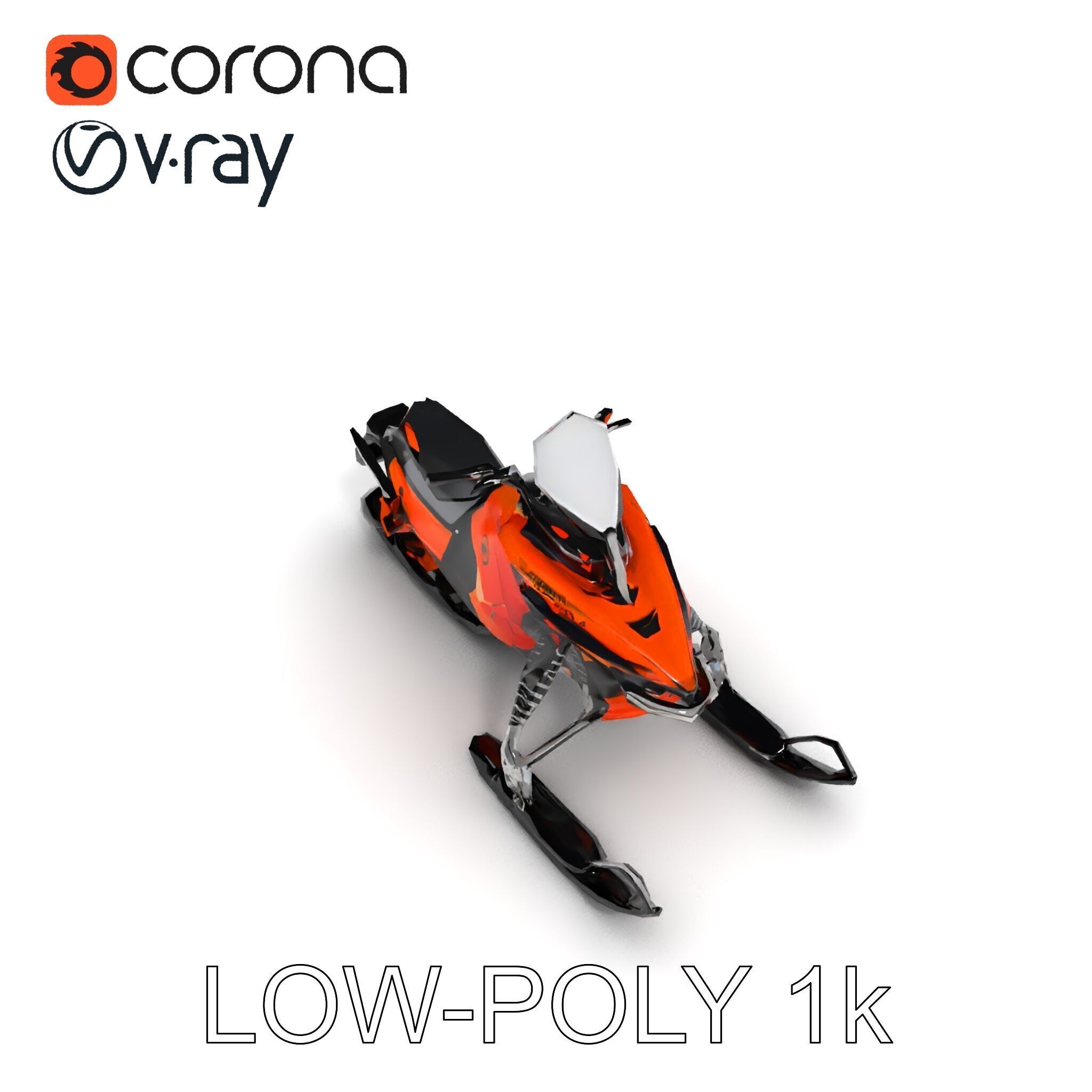 Snowmobile Model Pack with Detailed Design Low-poly 3D model_33
