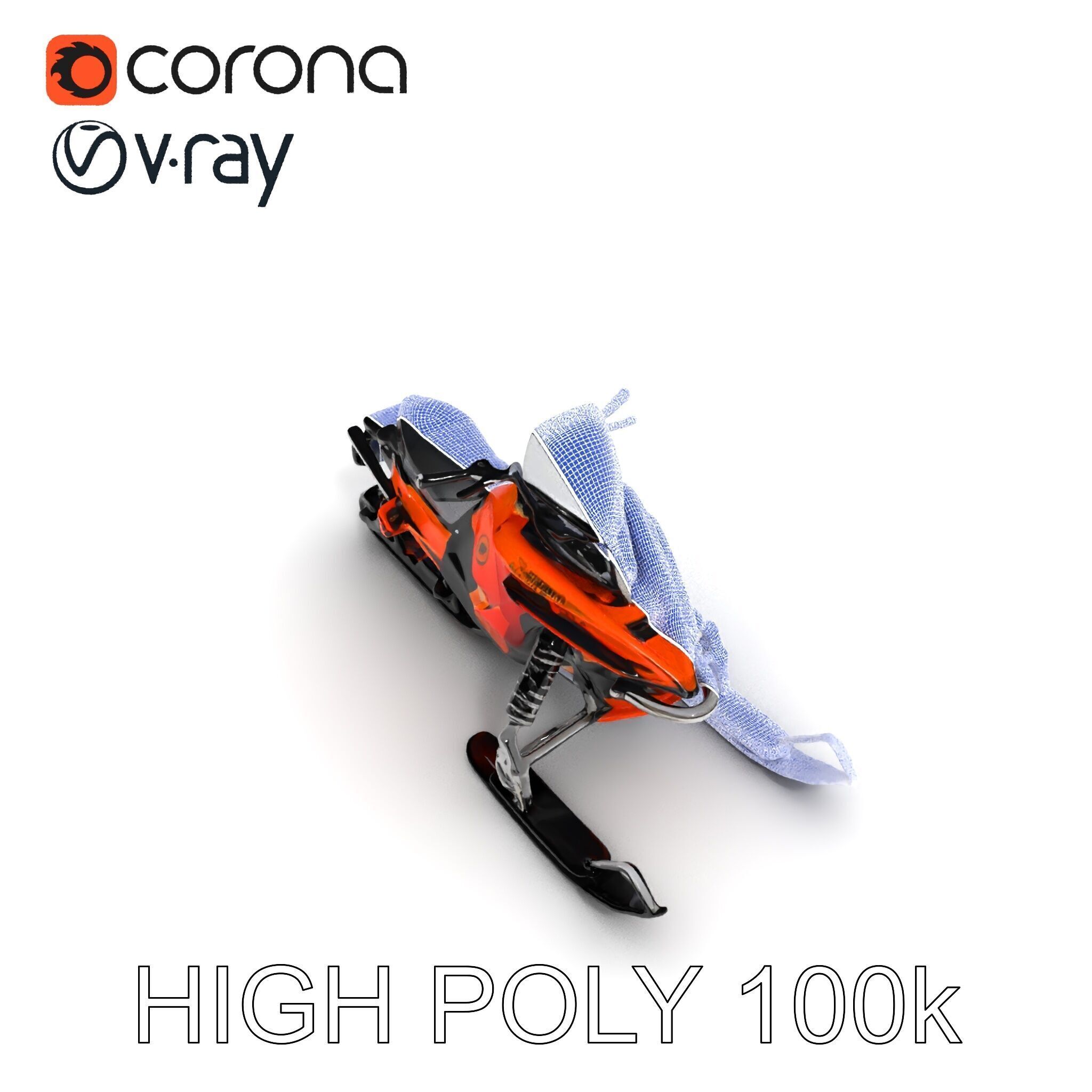 Snowmobile Model Pack with Detailed Design Low-poly 3D model_18