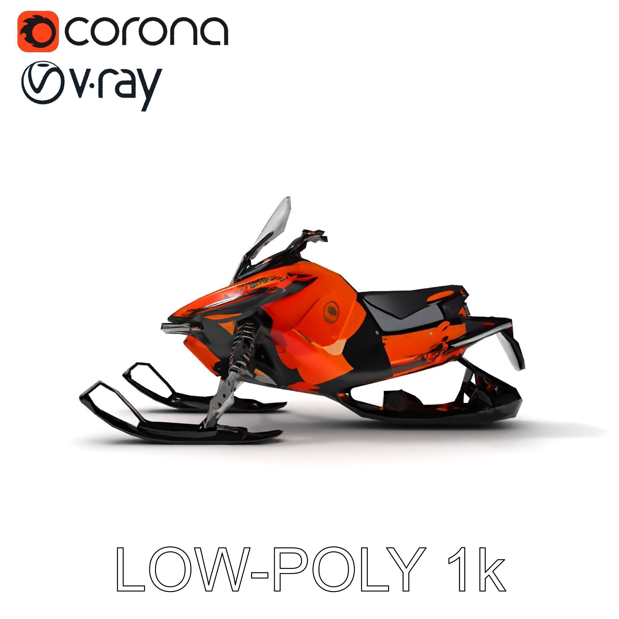 Snowmobile Model Pack with Detailed Design Low-poly 3D model_15