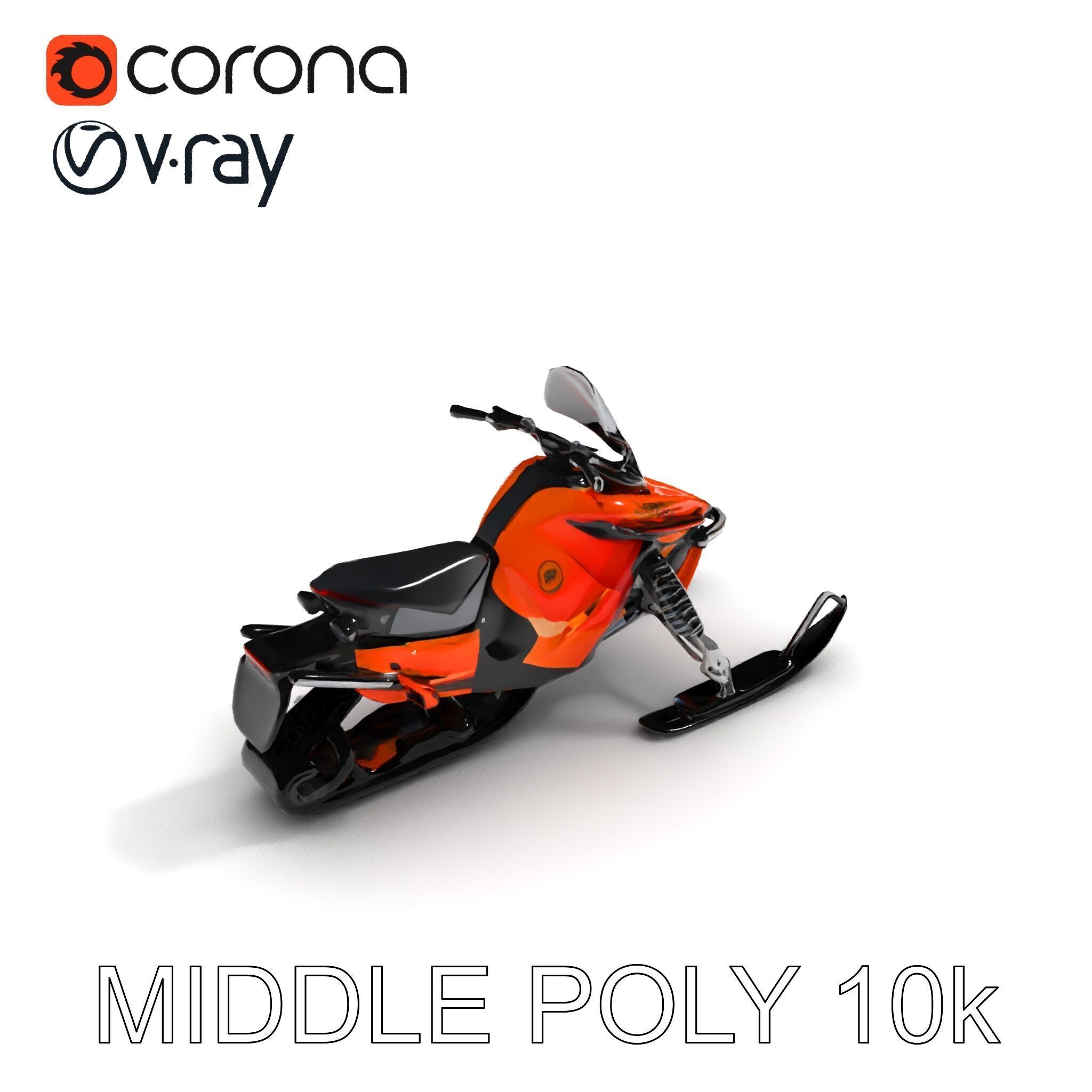 Snowmobile Model Pack with Detailed Design Low-poly 3D model_9