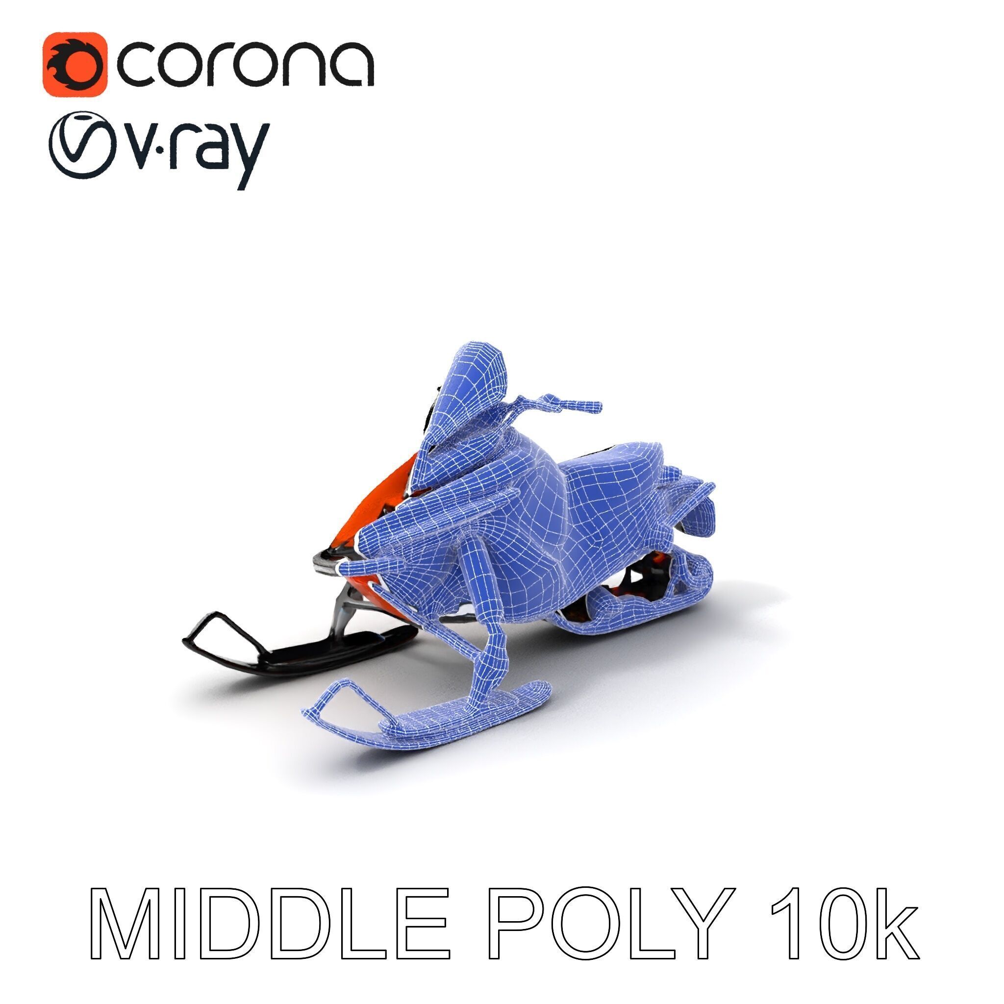 Snowmobile Model Pack with Detailed Design Low-poly 3D model_24