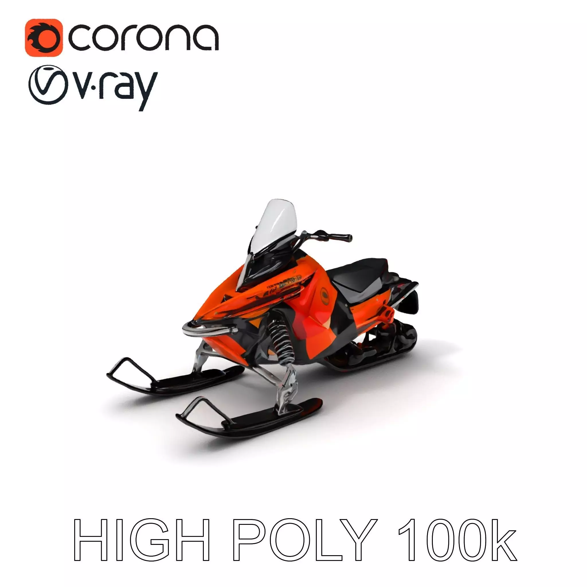 Snowmobile Model Pack with Detailed Design Low-poly 3D model_0