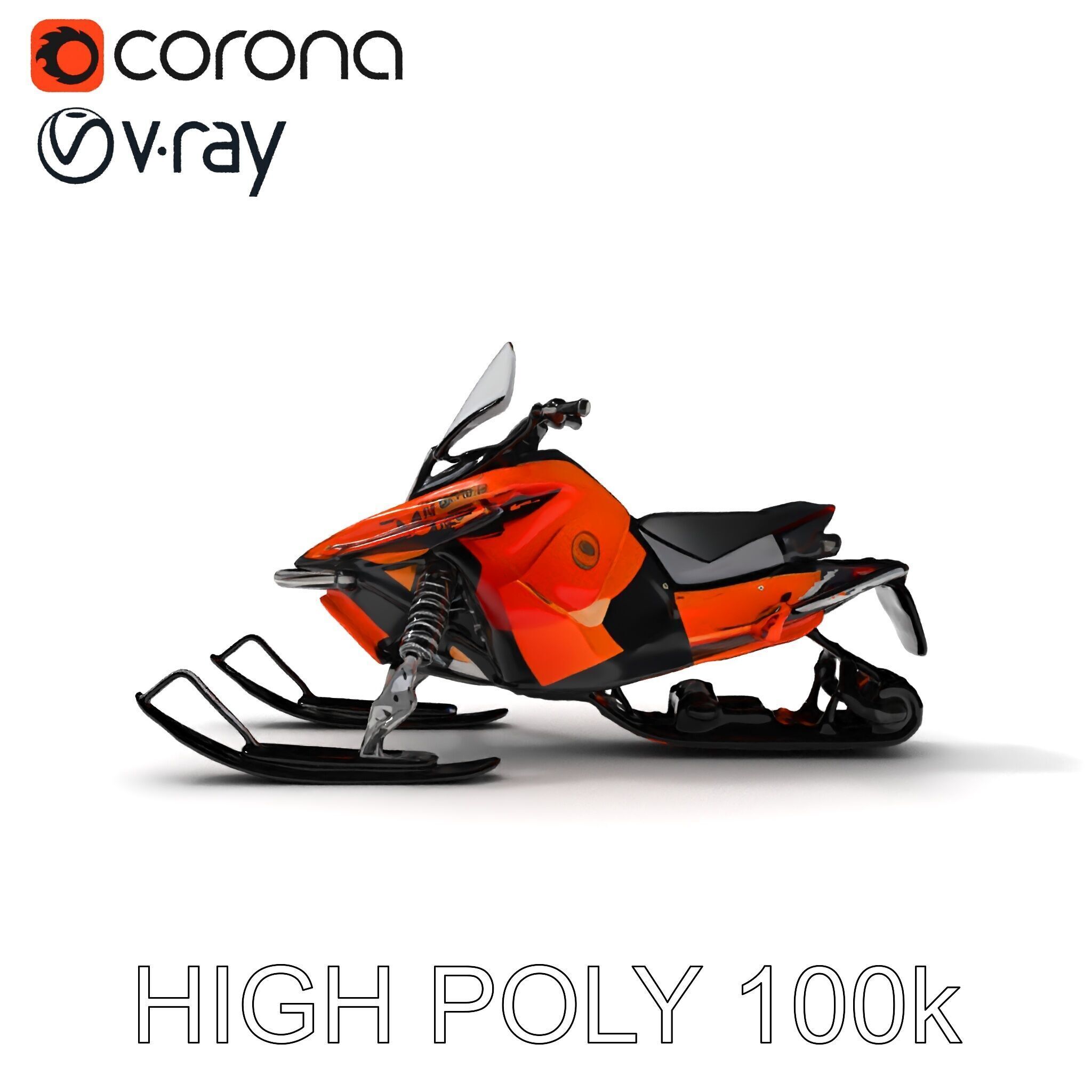 Snowmobile Model Pack with Detailed Design Low-poly 3D model_28