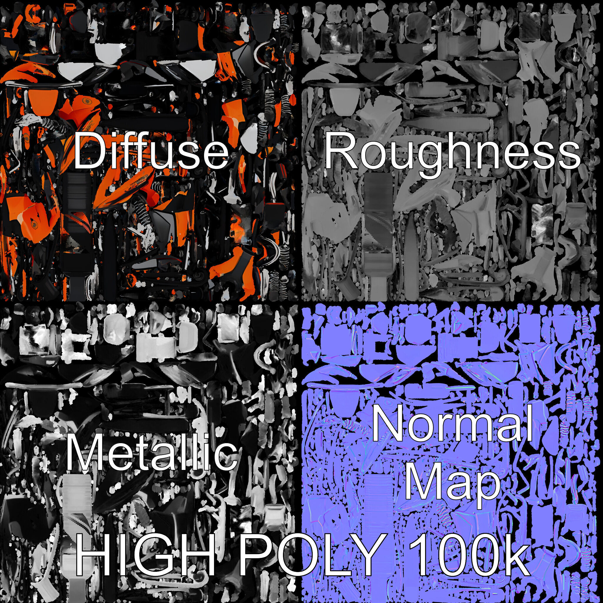 Snowmobile Model Pack with Detailed Design Low-poly 3D model_2