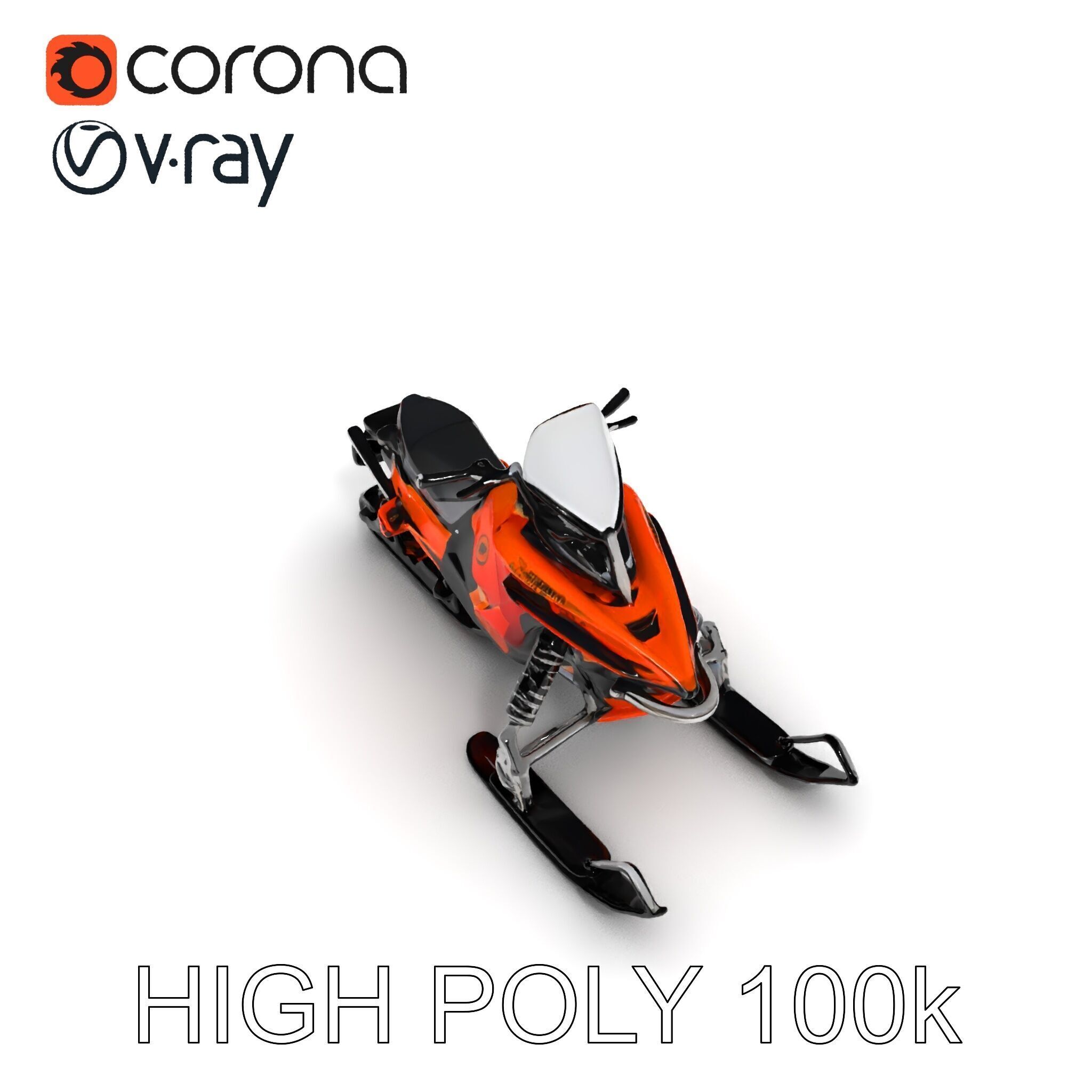Snowmobile Model Pack with Detailed Design Low-poly 3D model_8