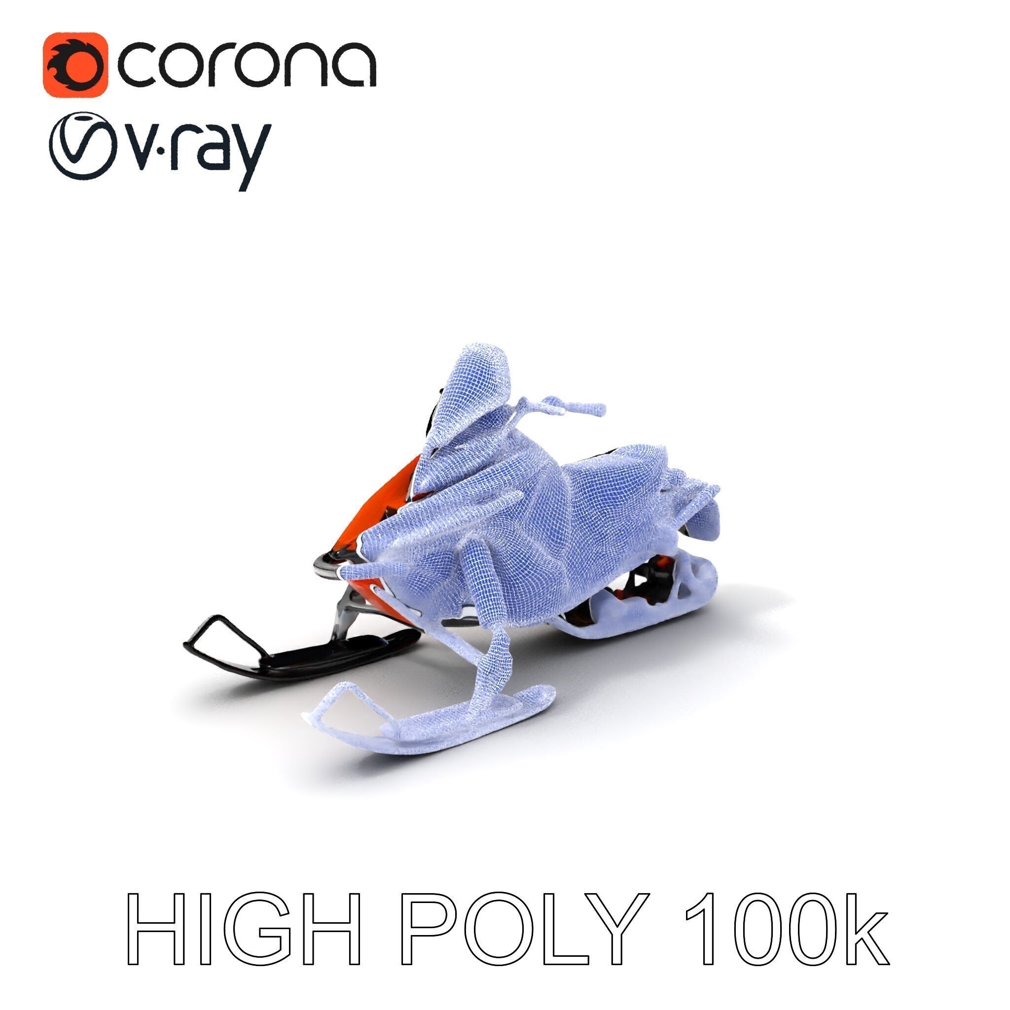 Snowmobile Model Pack with Detailed Design Low-poly 3D model_3