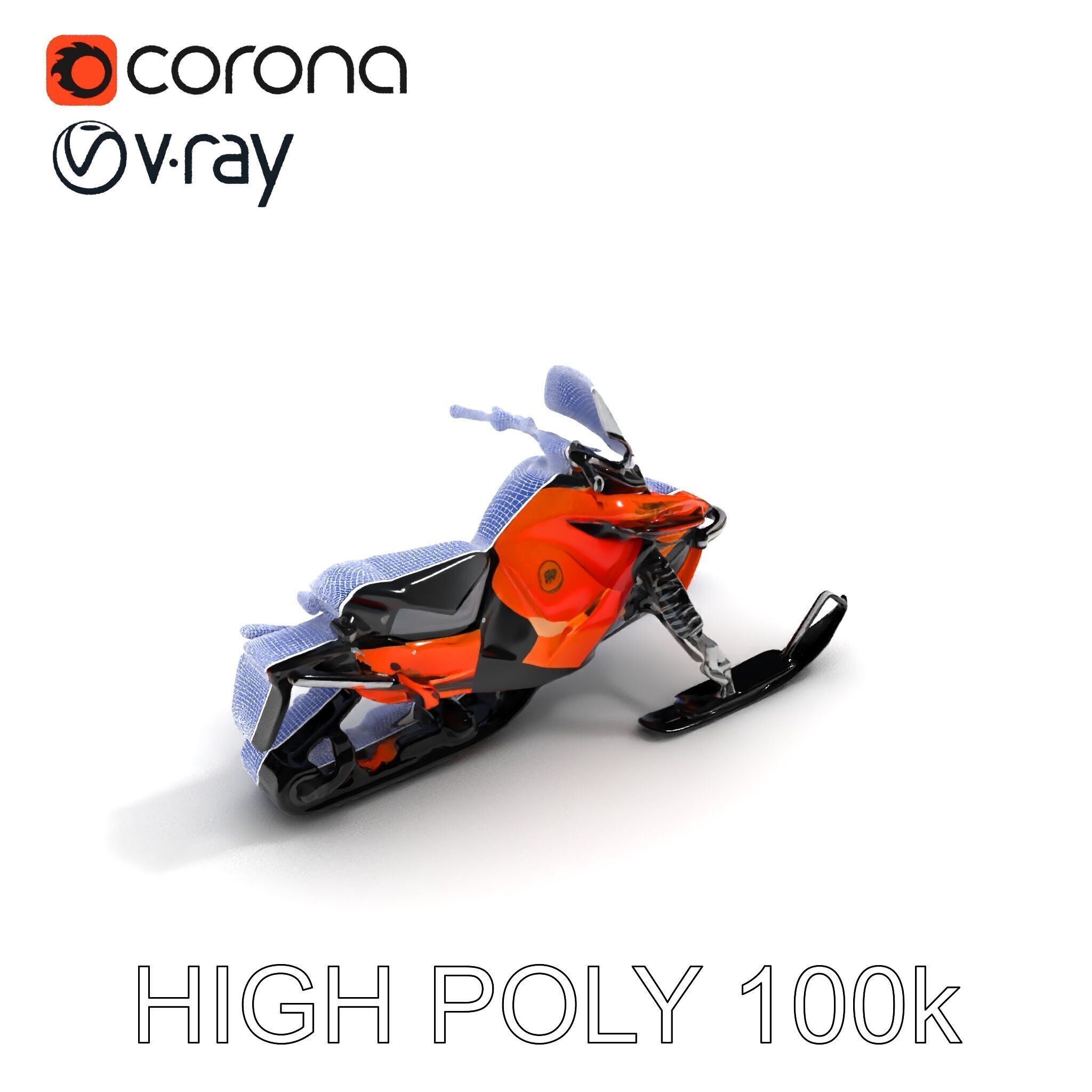 Snowmobile Model Pack with Detailed Design Low-poly 3D model_35