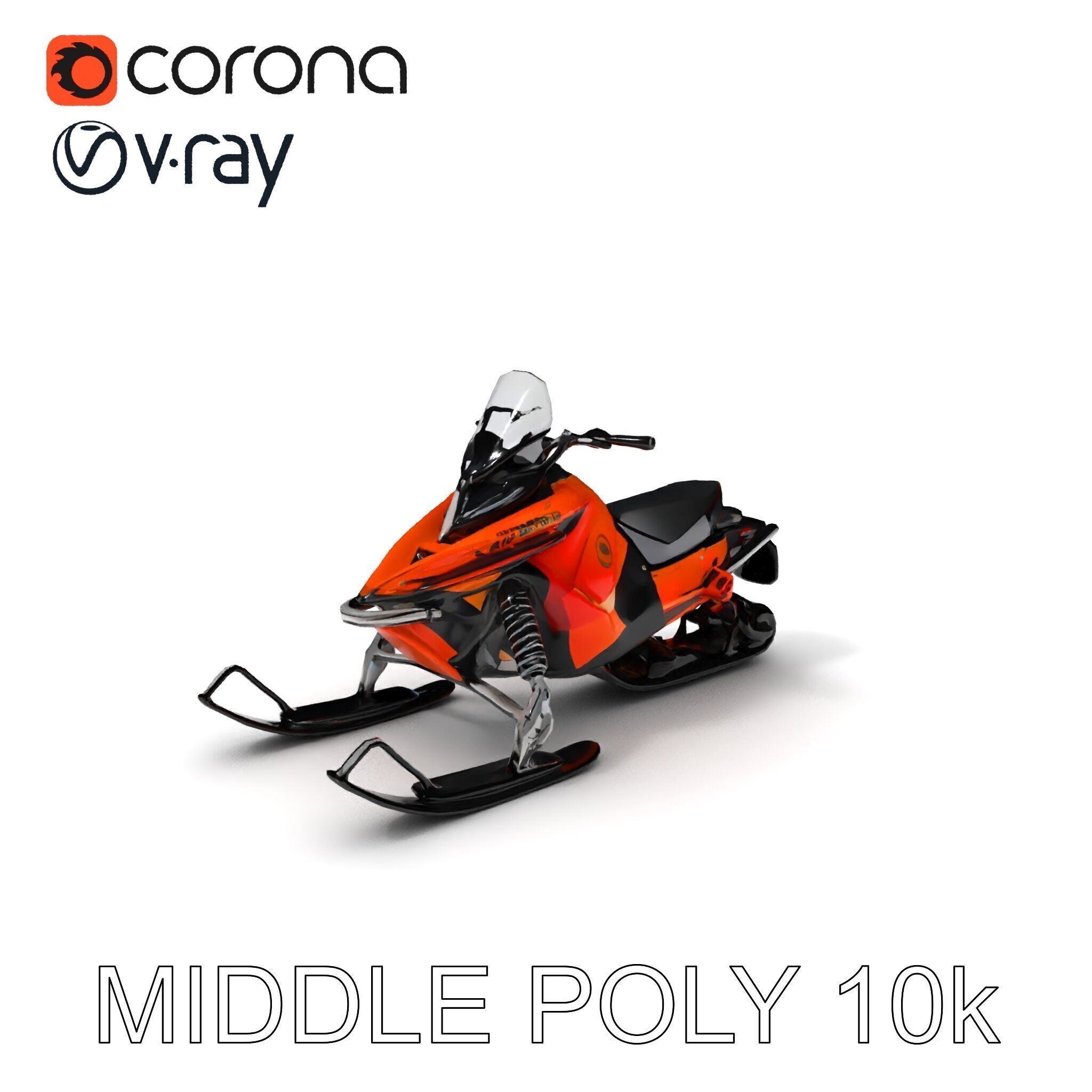 Snowmobile Model Pack with Detailed Design Low-poly 3D model_16