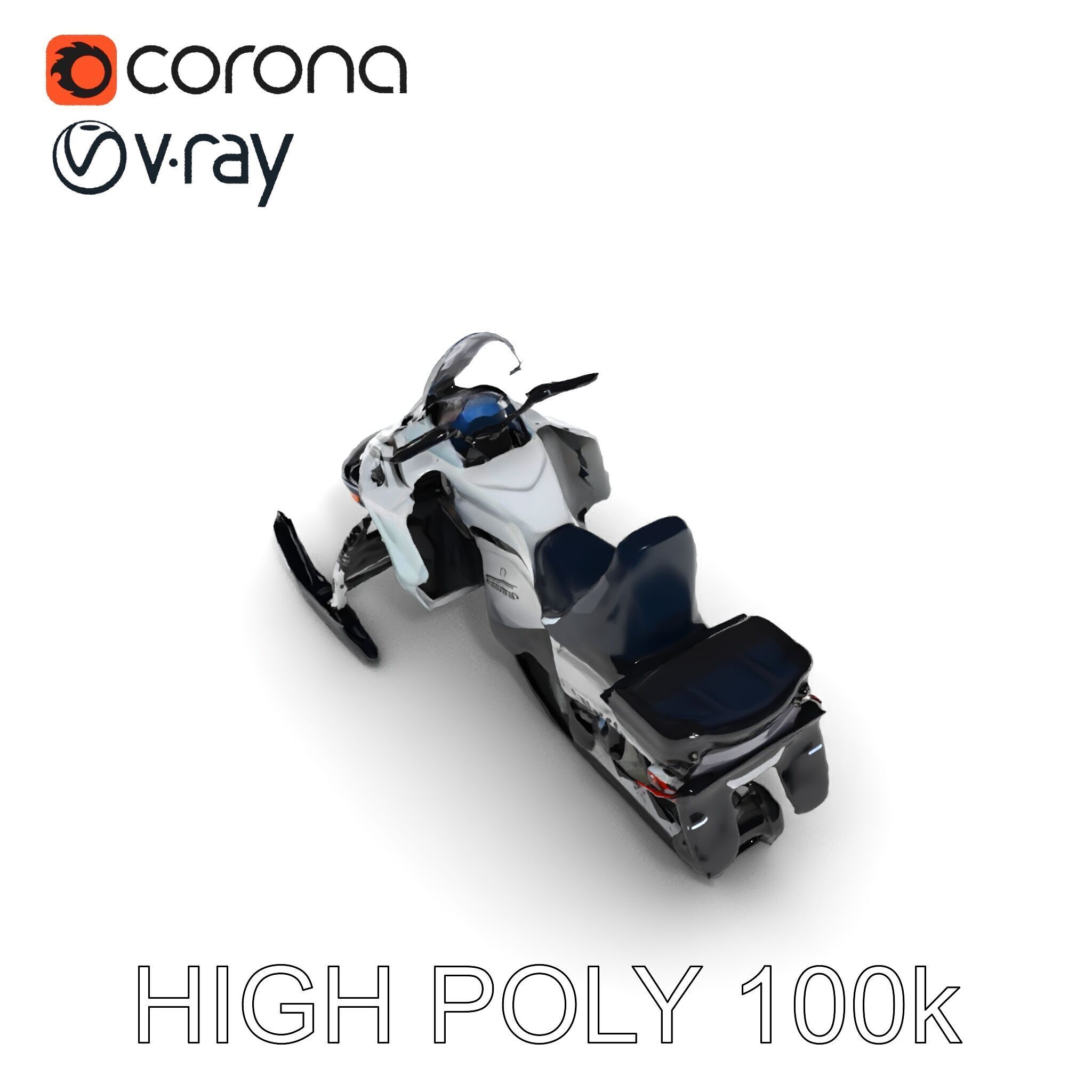 Snowmobile D Model Pack for Games and Animation Low-poly 3D model_8