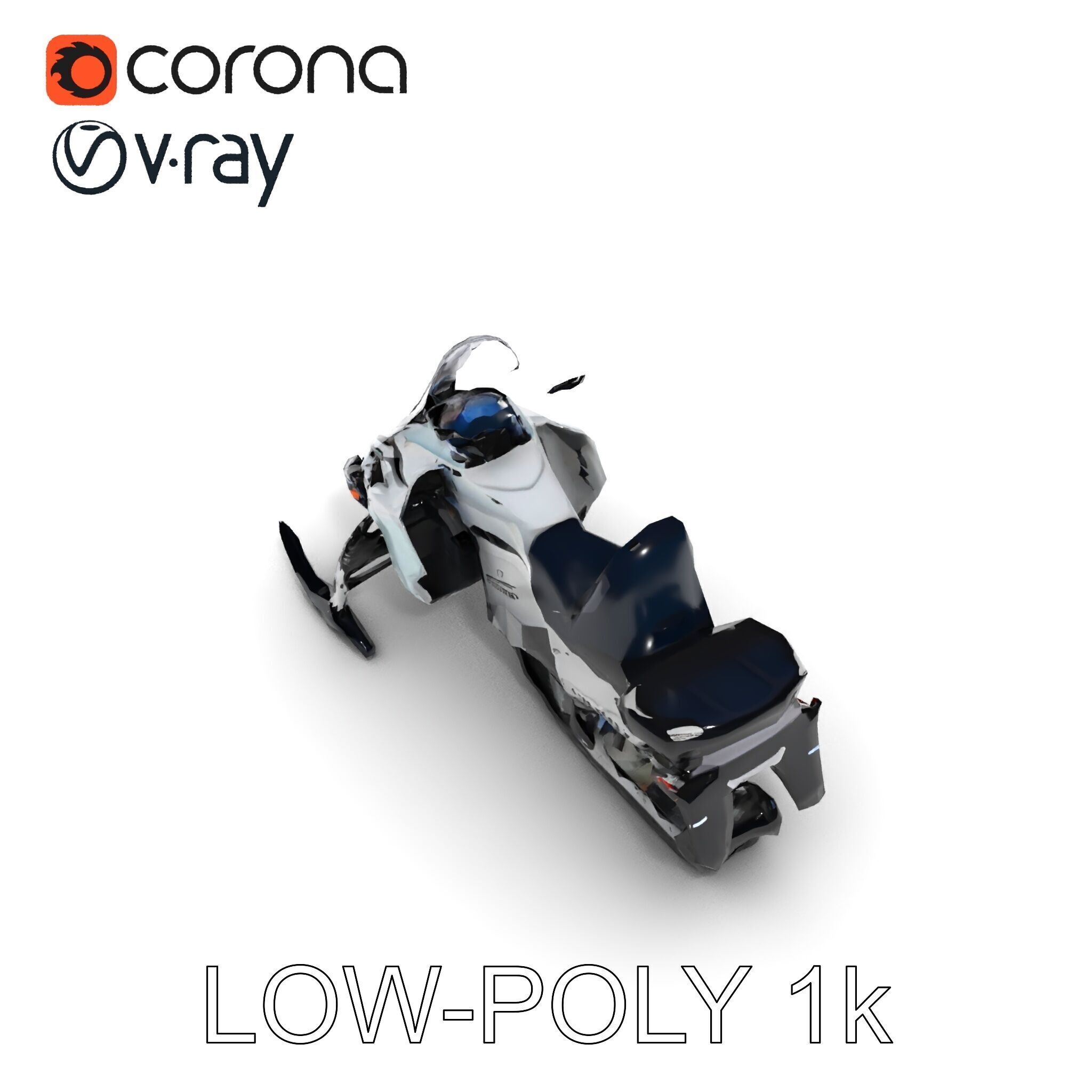 Snowmobile D Model Pack for Games and Animation Low-poly 3D model_10