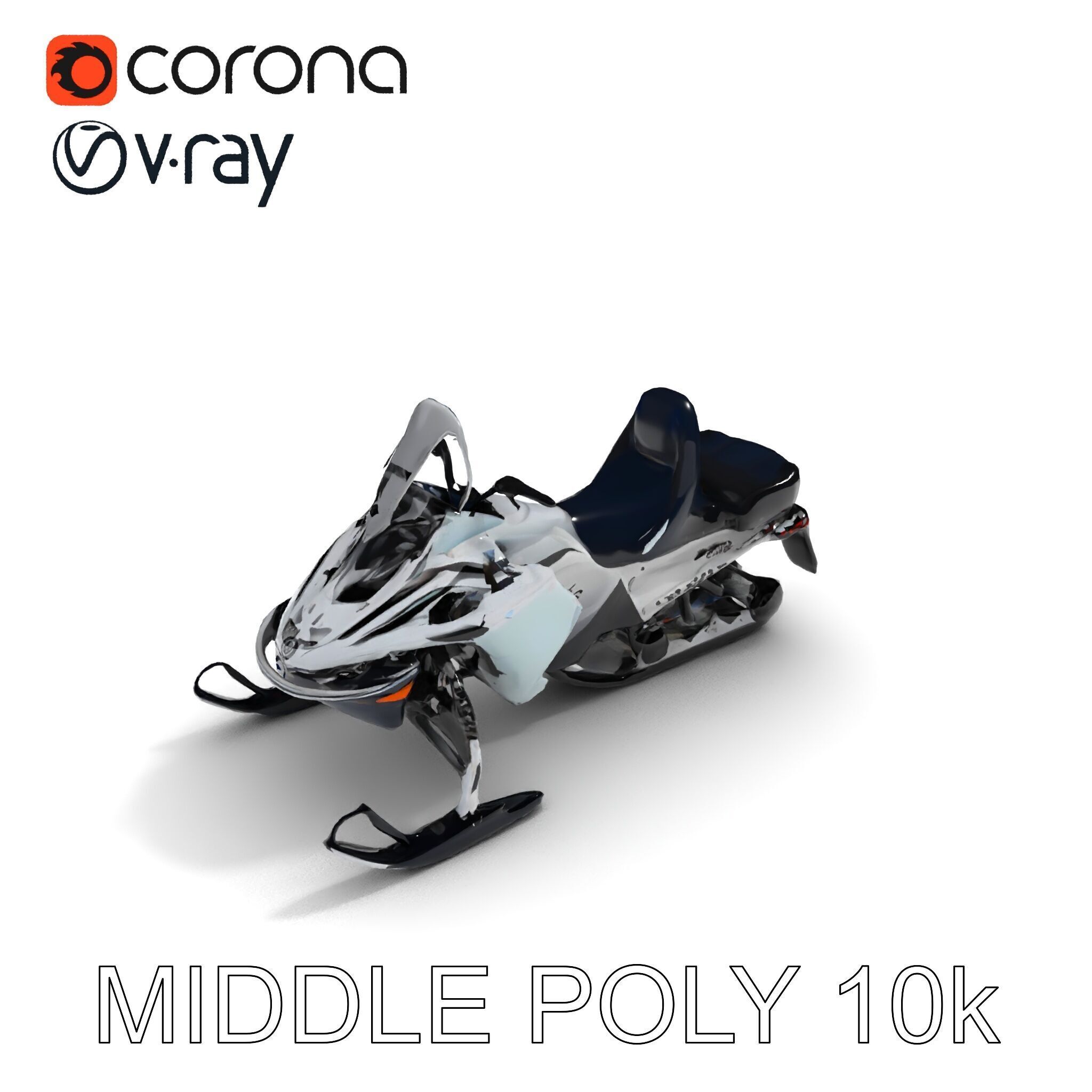 Snowmobile D Model Pack for Games and Animation Low-poly 3D model_30