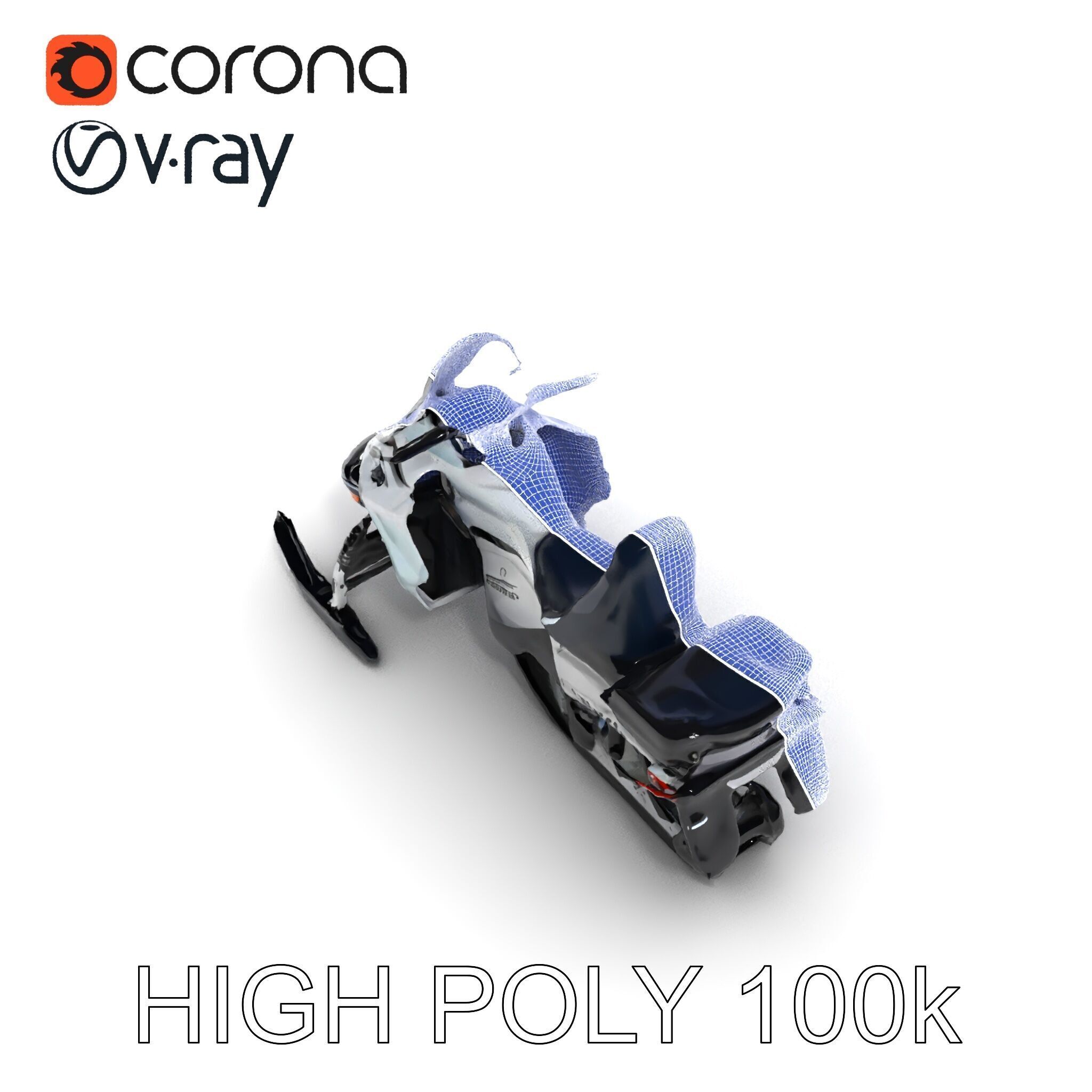 Snowmobile D Model Pack for Games and Animation Low-poly 3D model_34