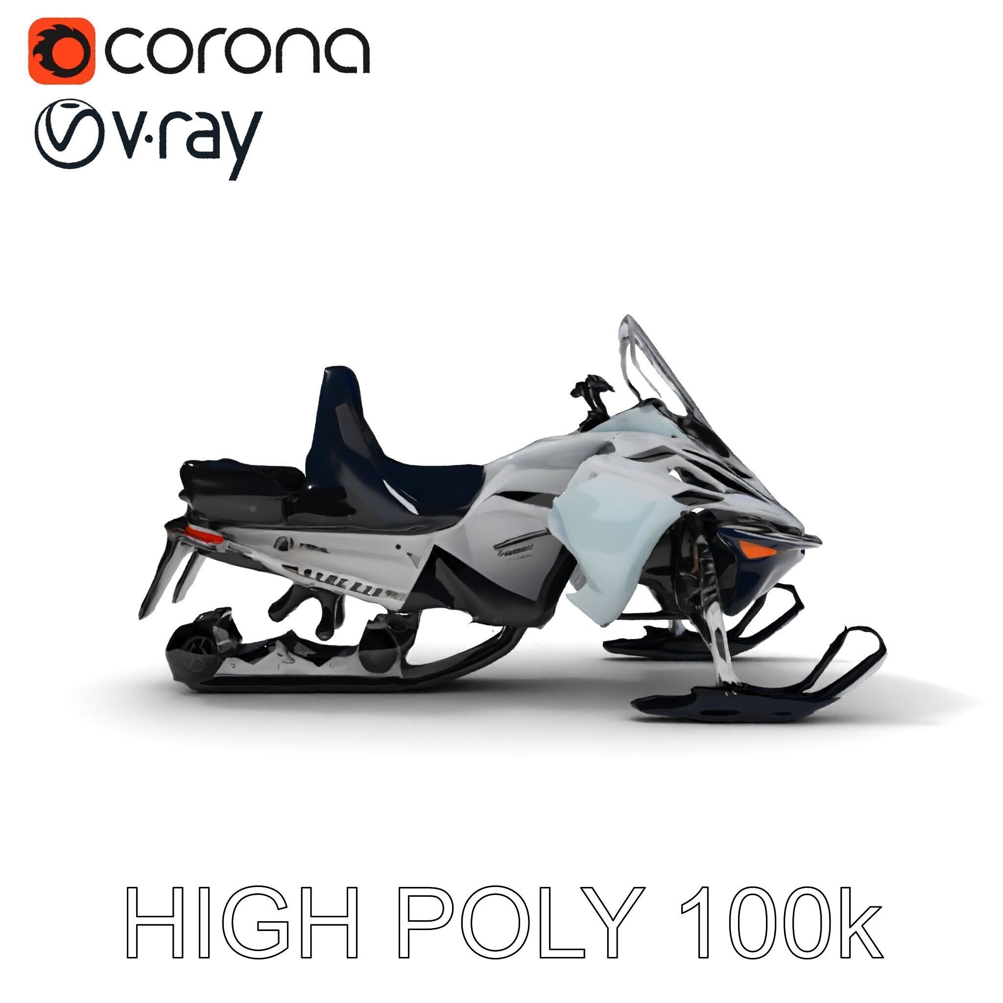 Snowmobile D Model Pack for Games and Animation Low-poly 3D model_11