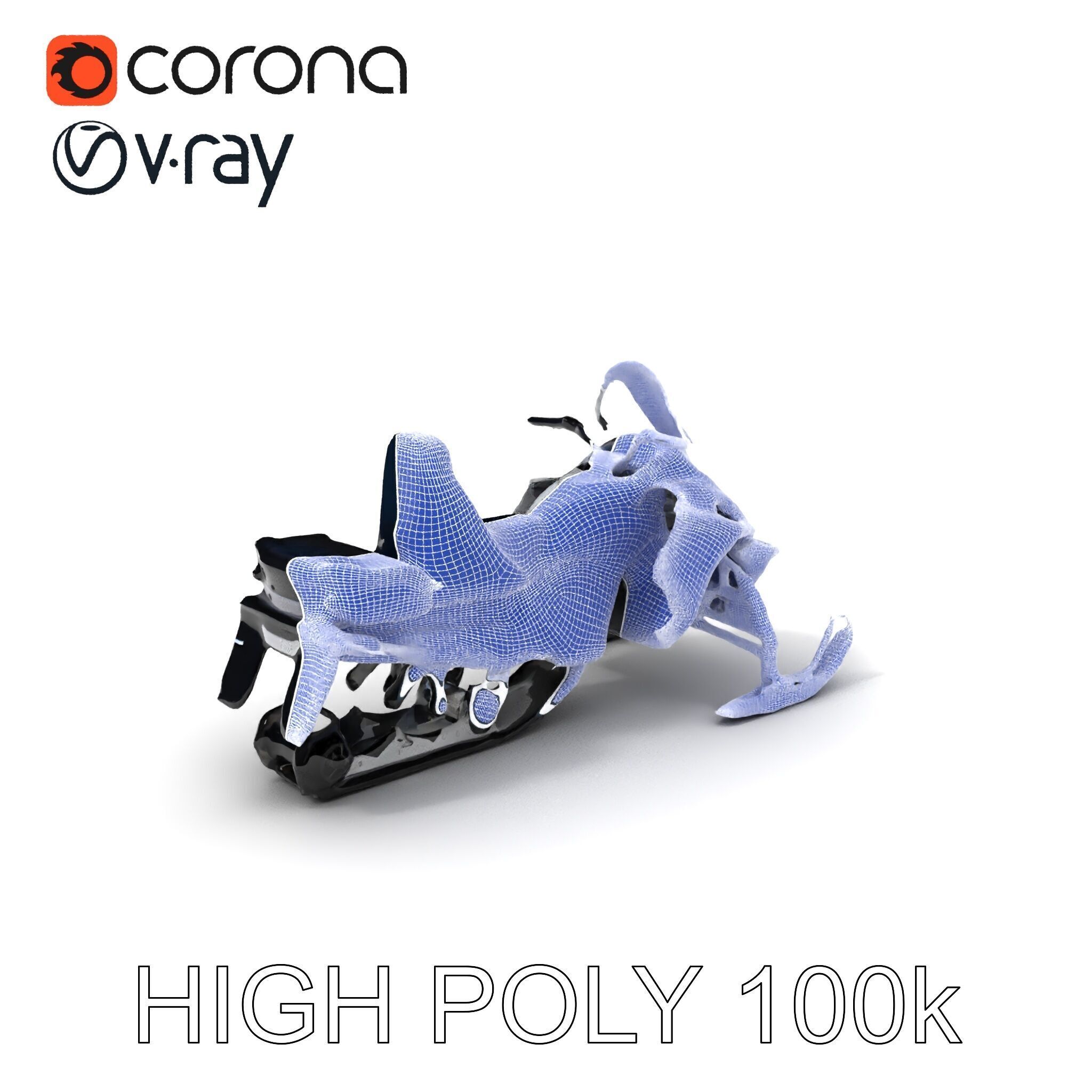 Snowmobile D Model Pack for Games and Animation Low-poly 3D model_3