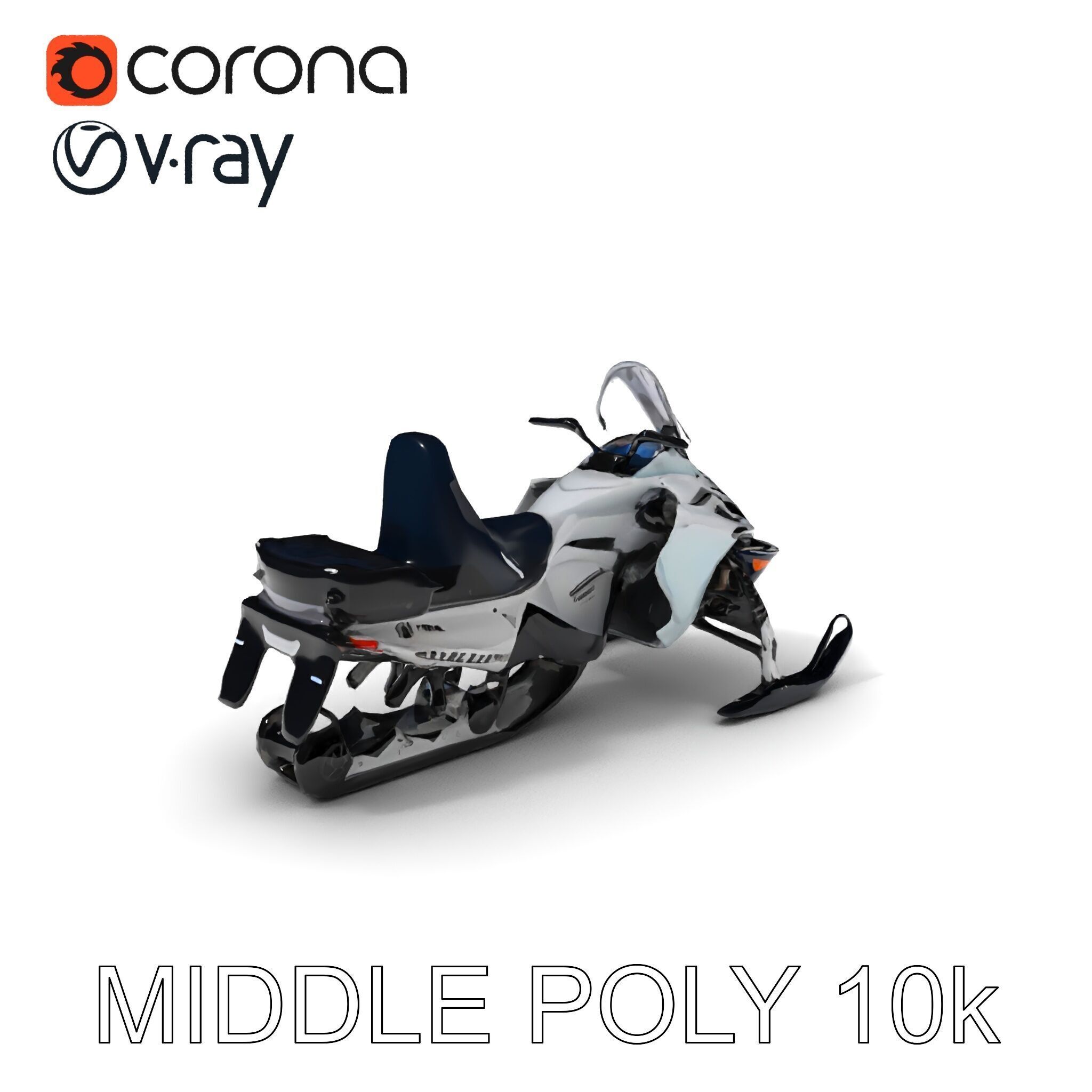 Snowmobile D Model Pack for Games and Animation Low-poly 3D model_18