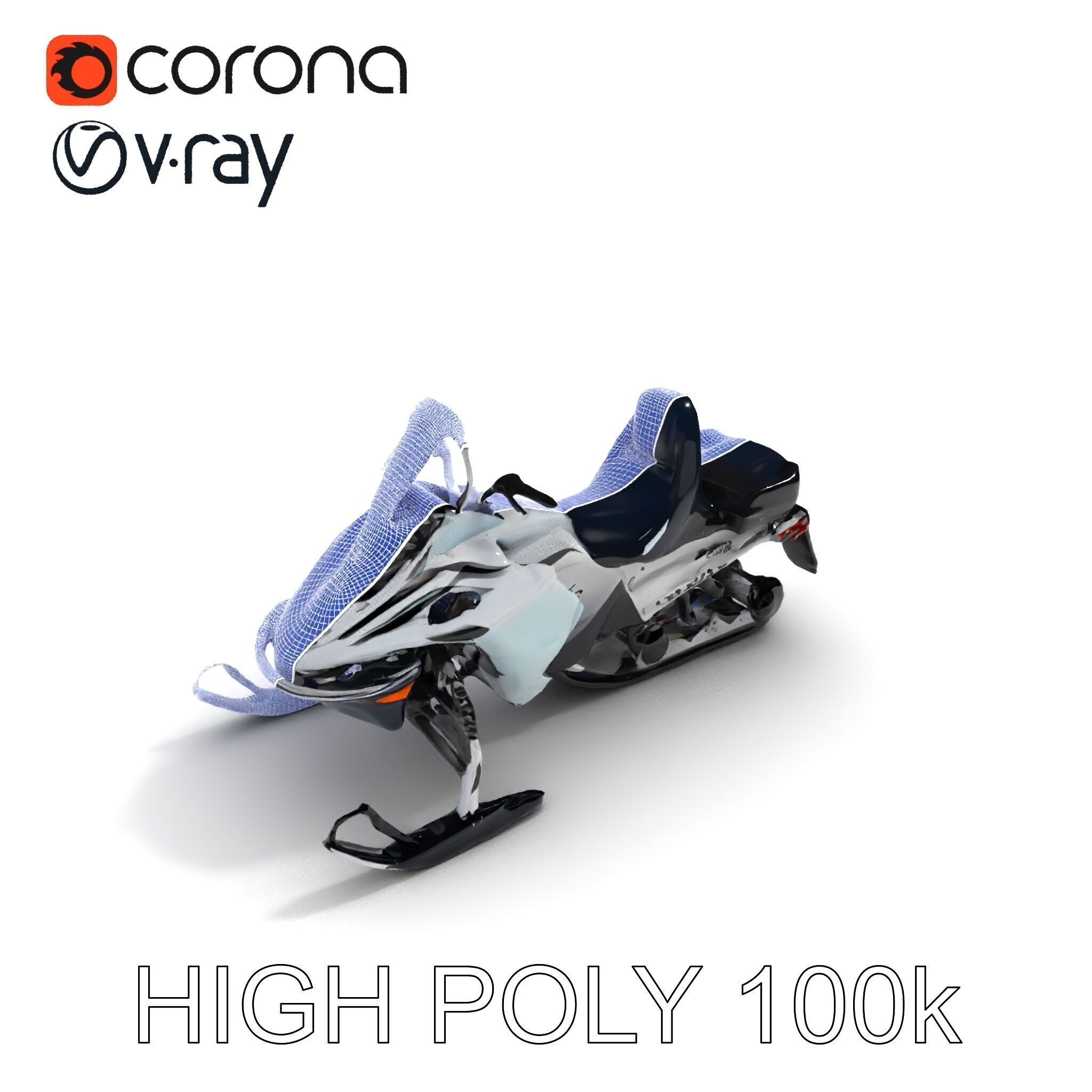 Snowmobile D Model Pack for Games and Animation Low-poly 3D model_20