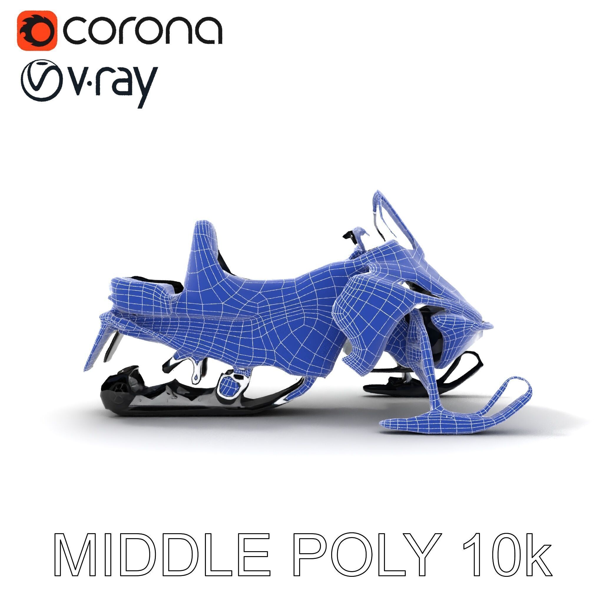 Snowmobile D Model Pack for Games and Animation Low-poly 3D model_9