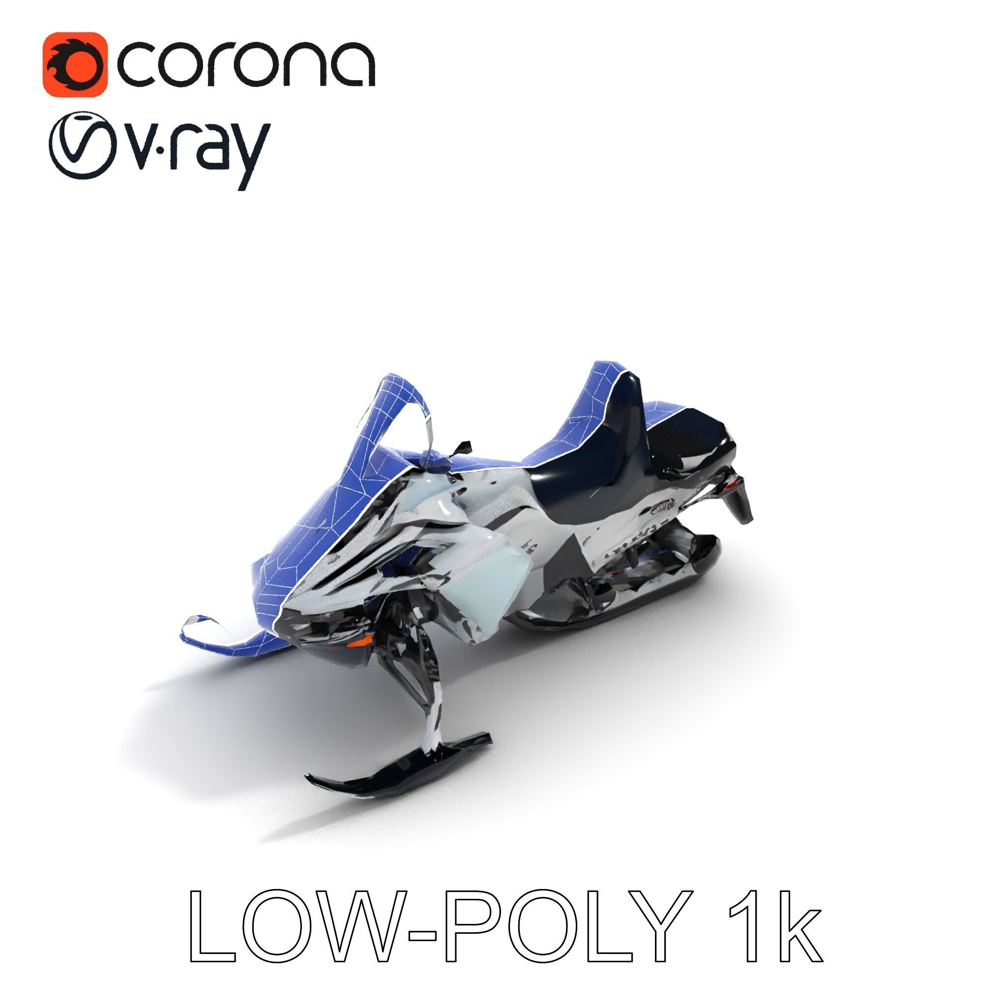 Snowmobile D Model Pack for Games and Animation Low-poly 3D model_26