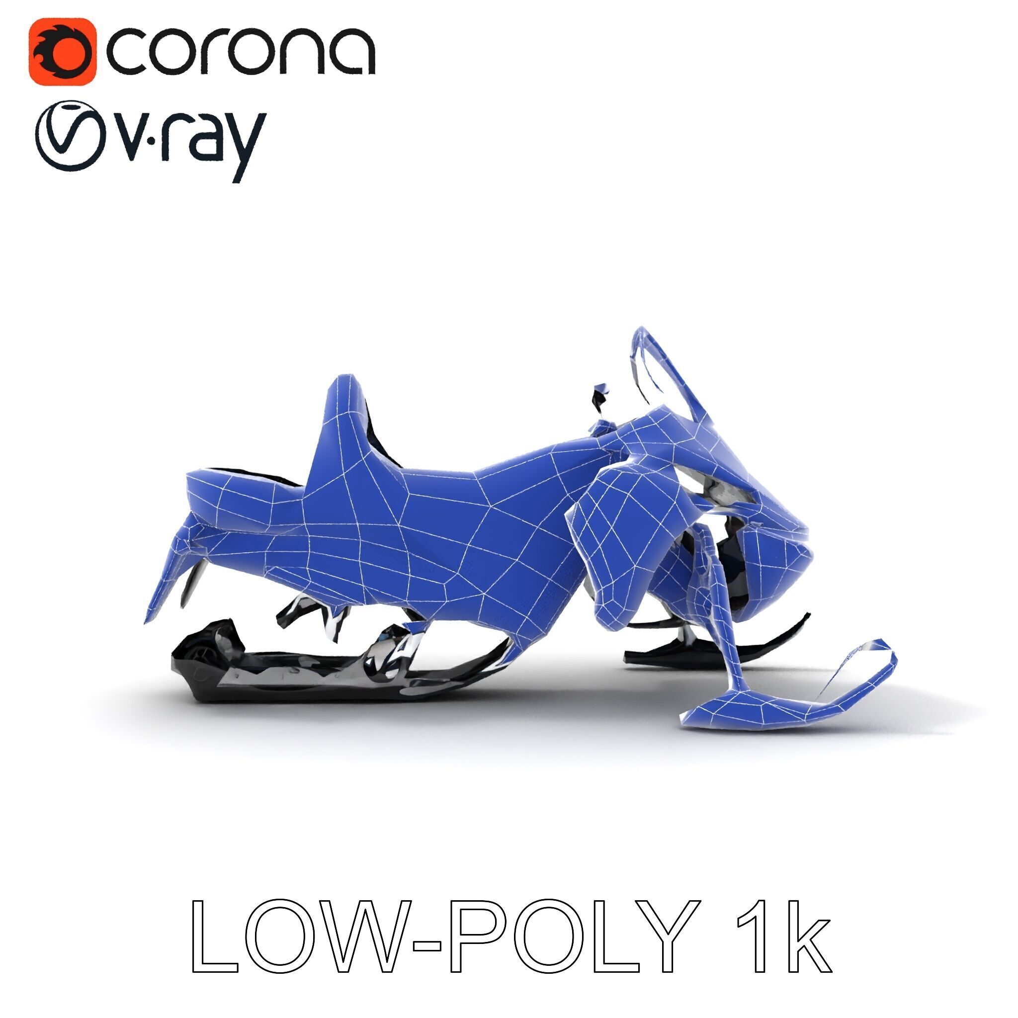 Snowmobile D Model Pack for Games and Animation Low-poly 3D model_19