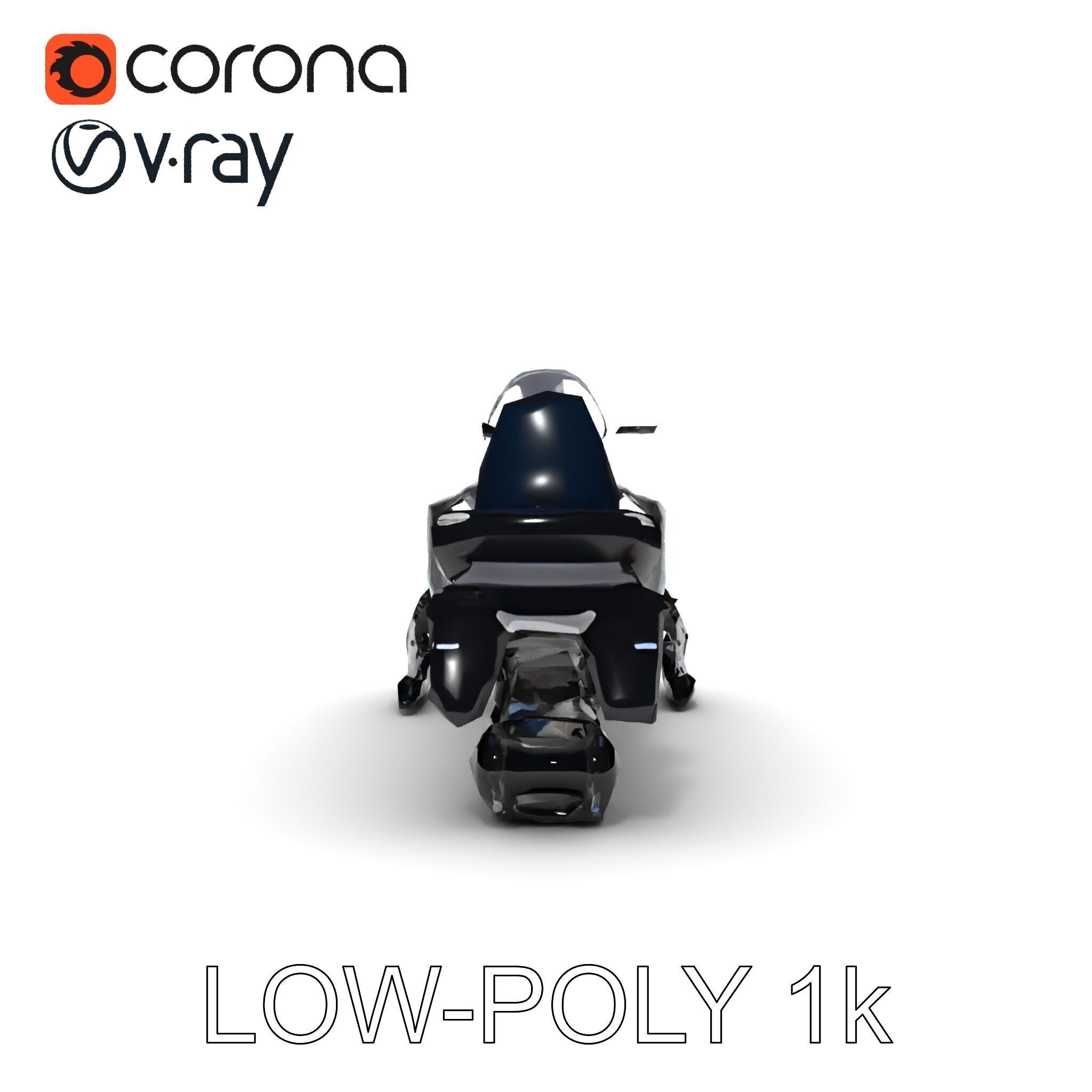 Snowmobile D Model Pack for Games and Animation Low-poly 3D model_7