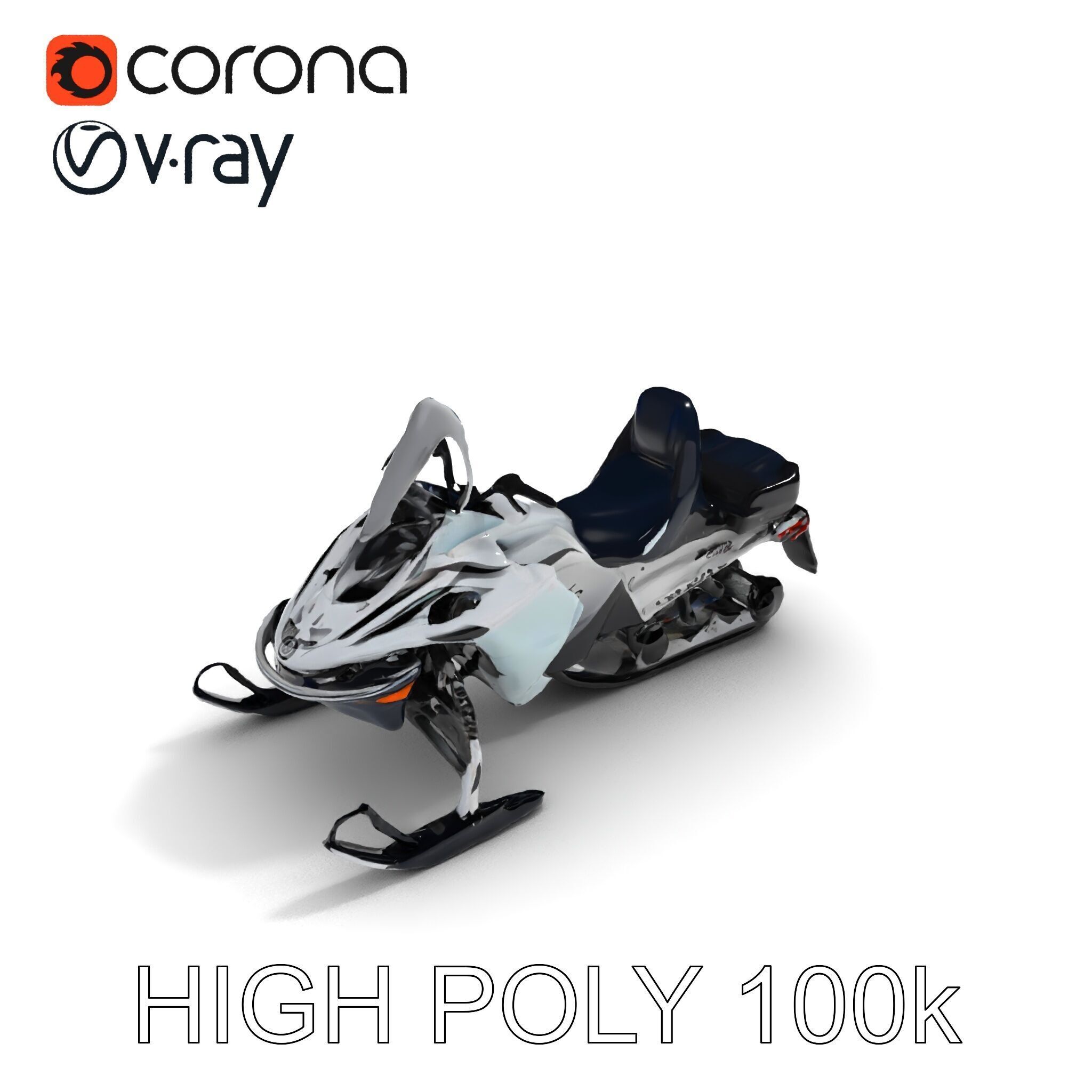 Snowmobile D Model Pack for Games and Animation Low-poly 3D model_35
