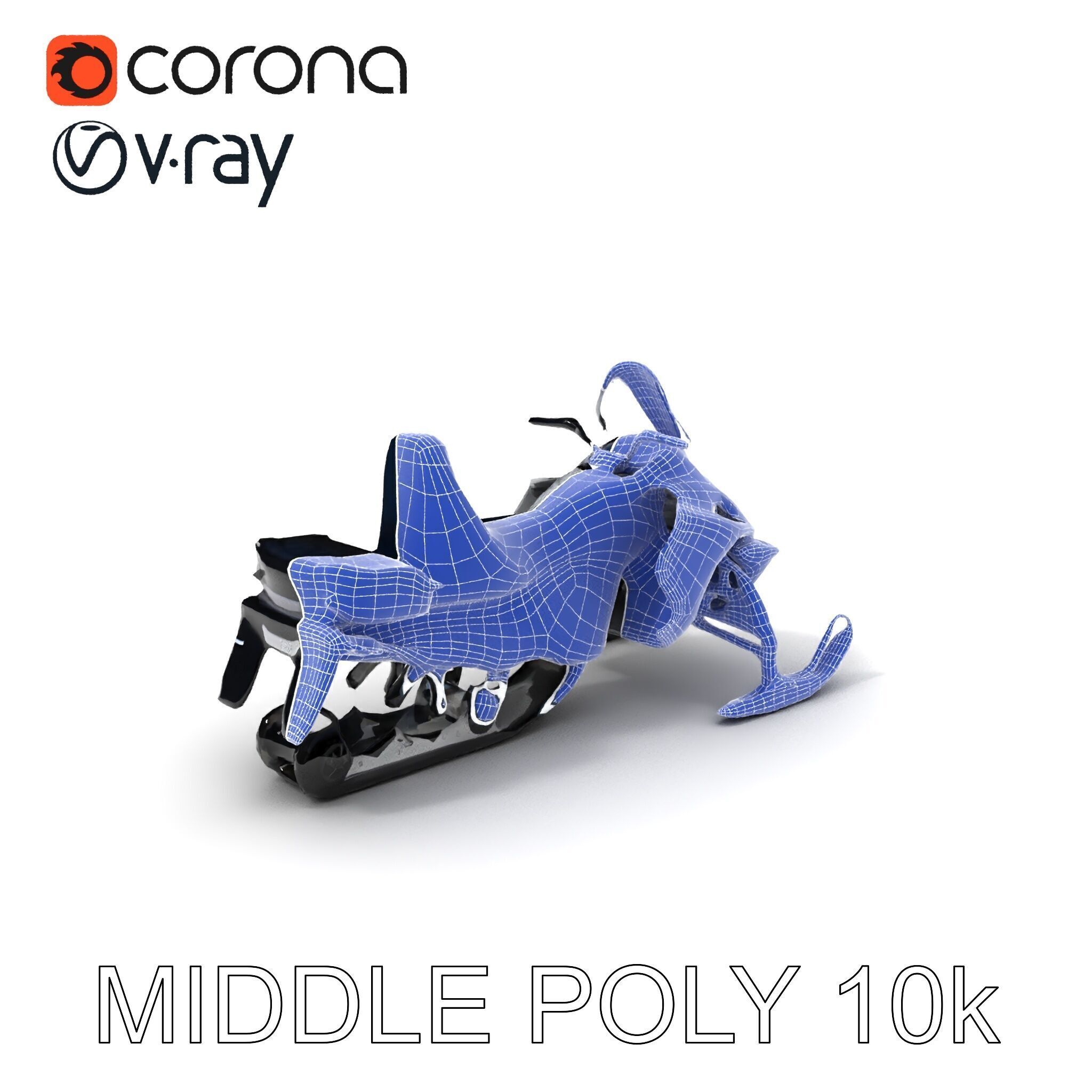 Snowmobile D Model Pack for Games and Animation Low-poly 3D model_12