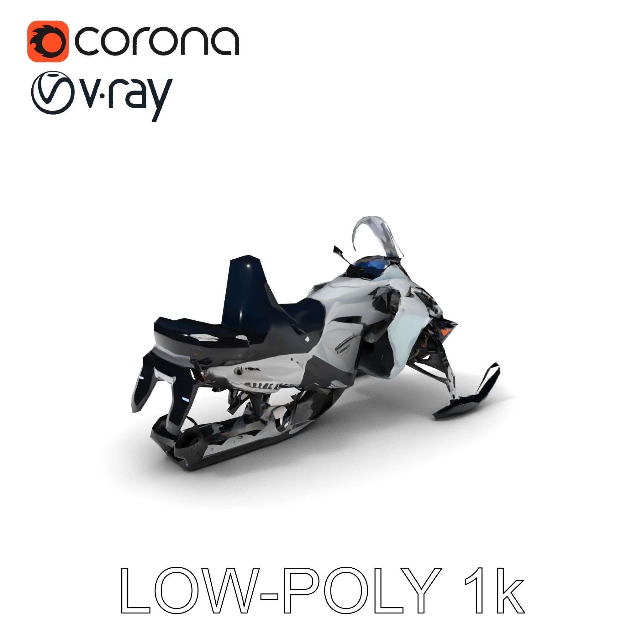 Snowmobile D Model Pack for Games and Animation Low-poly 3D model_13