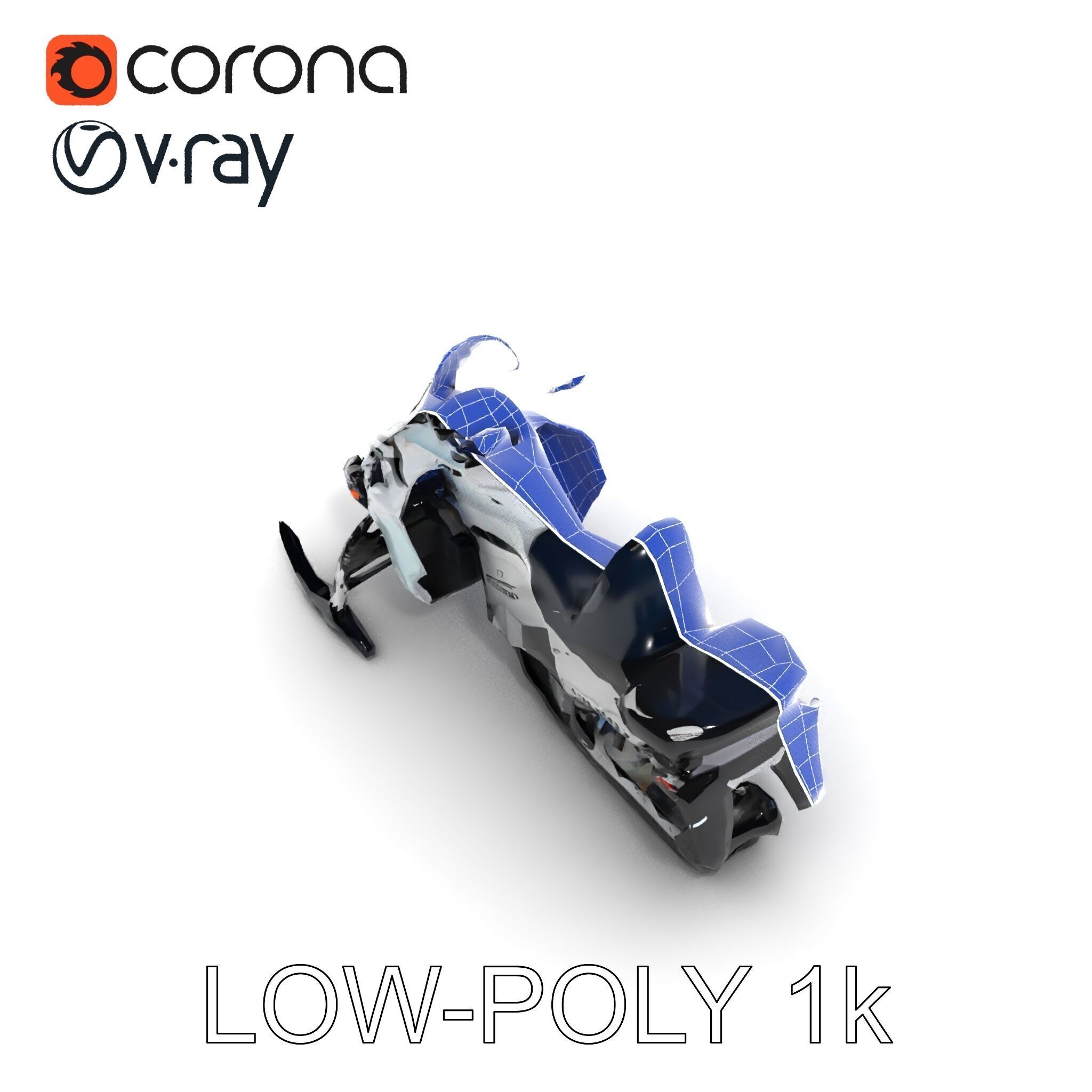 Snowmobile D Model Pack for Games and Animation Low-poly 3D model_33