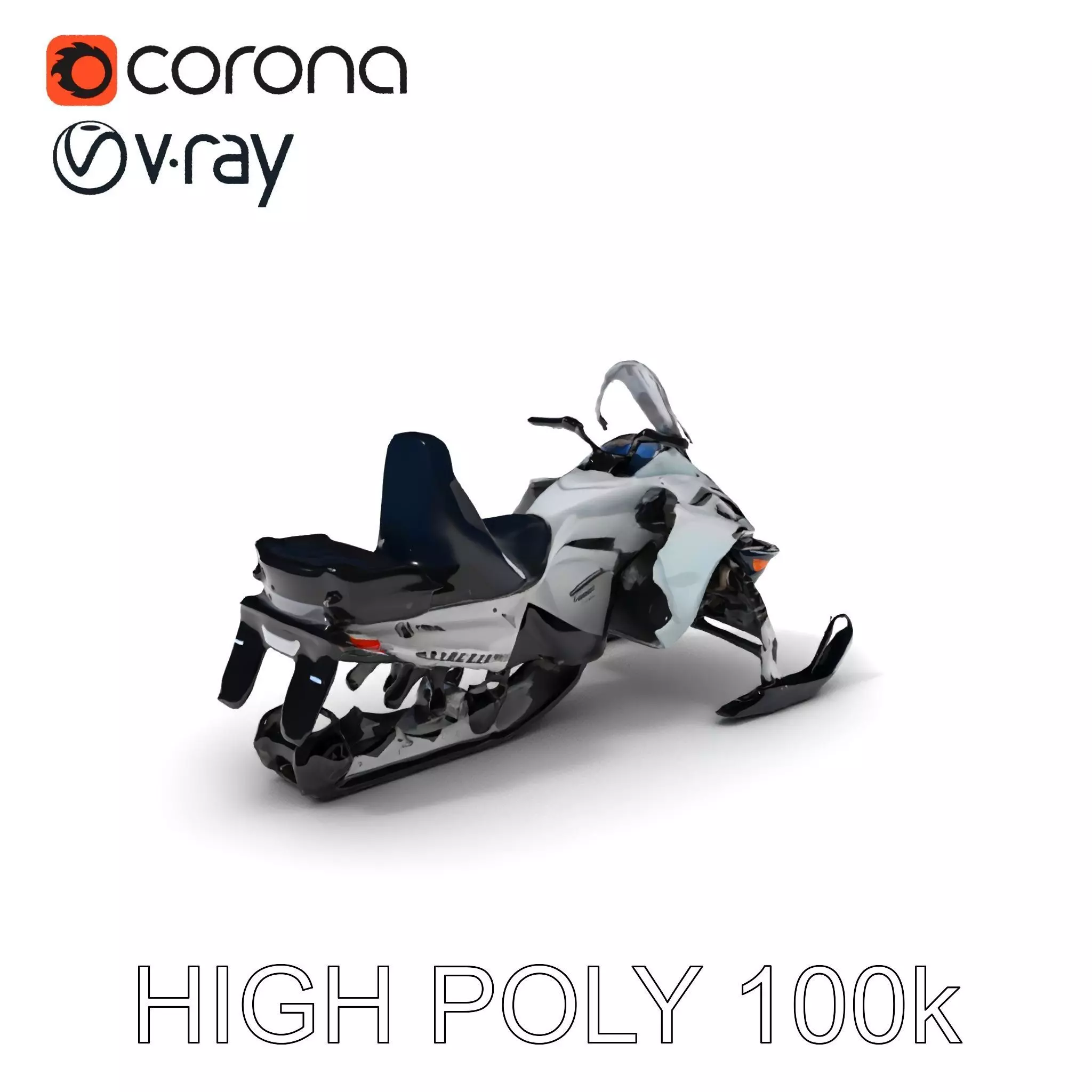 Snowmobile D Model Pack for Games and Animation Low-poly 3D model_0