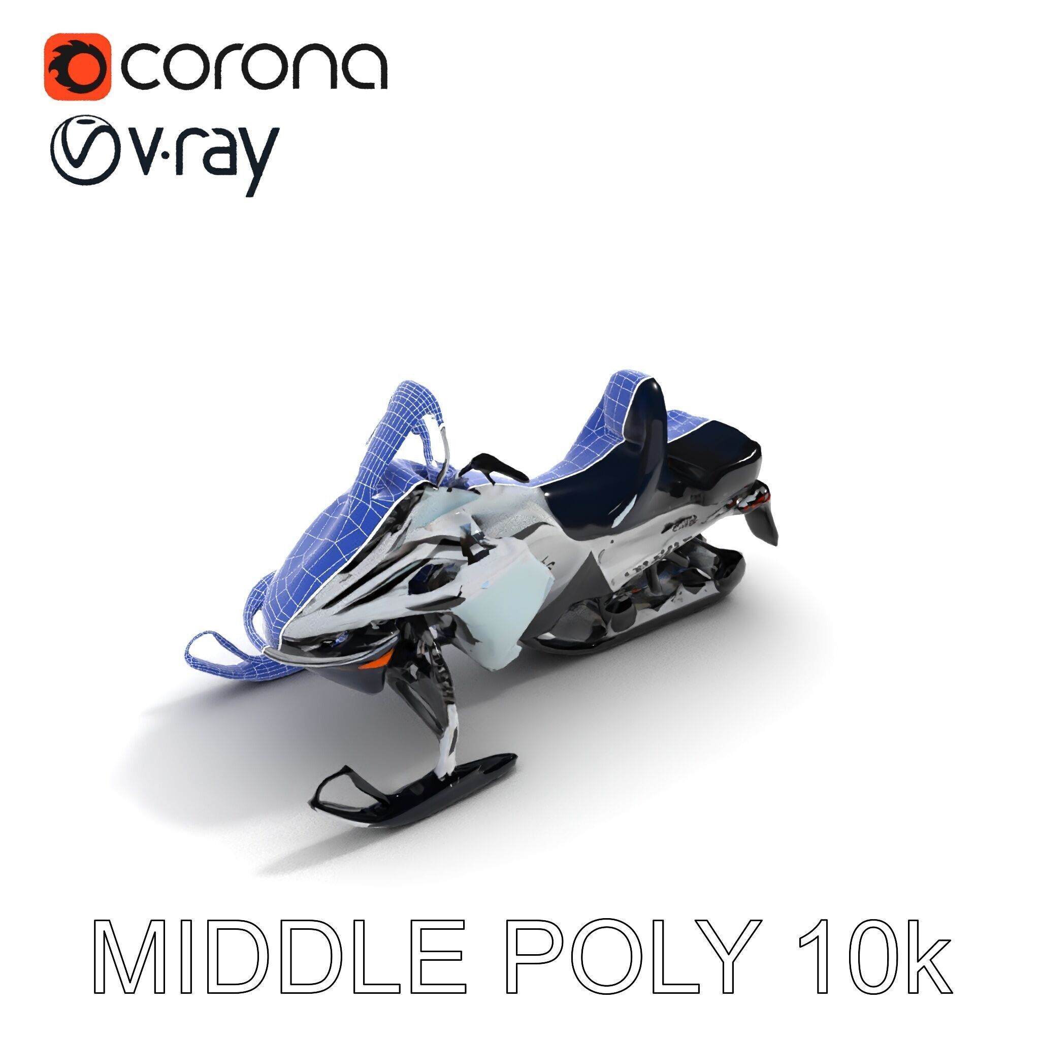 Snowmobile D Model Pack for Games and Animation Low-poly 3D model_21