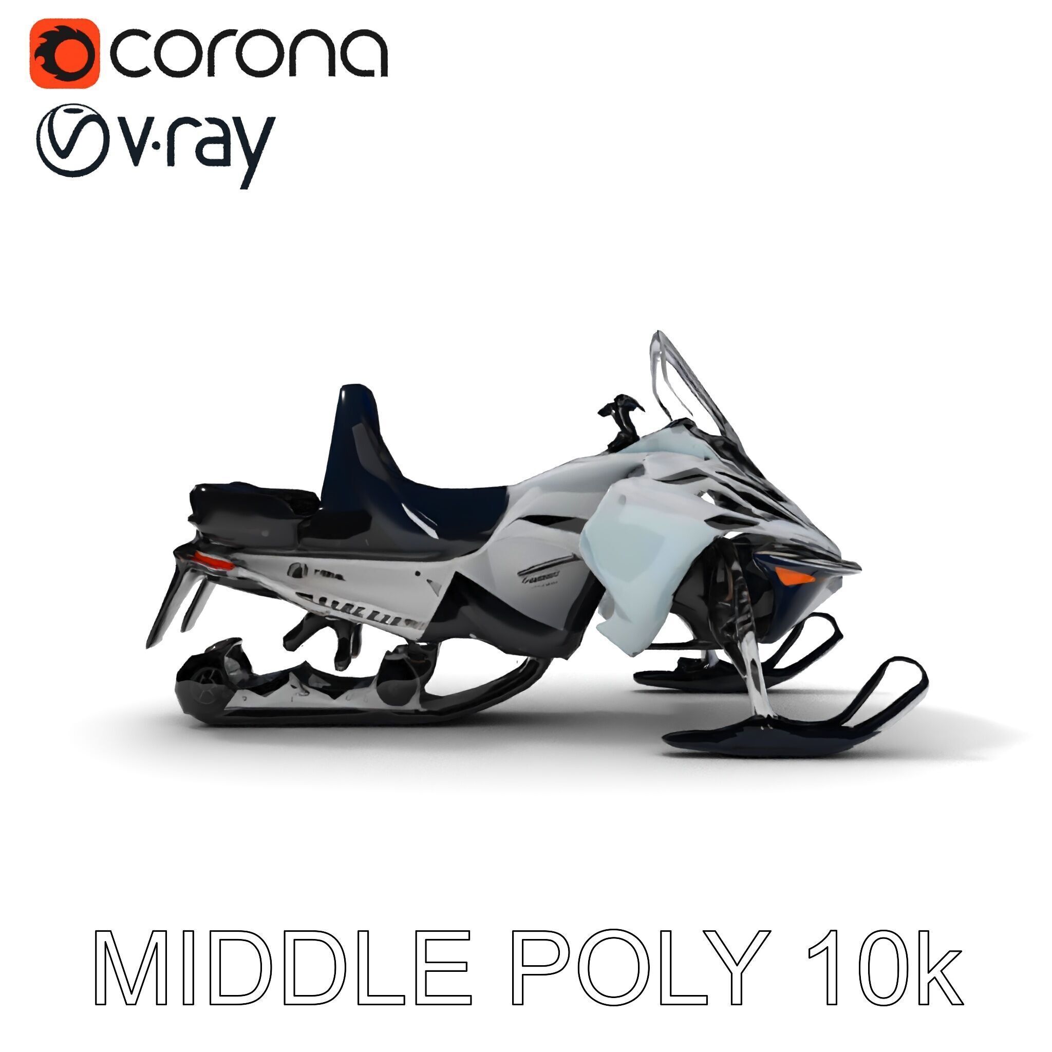Snowmobile D Model Pack for Games and Animation Low-poly 3D model_32