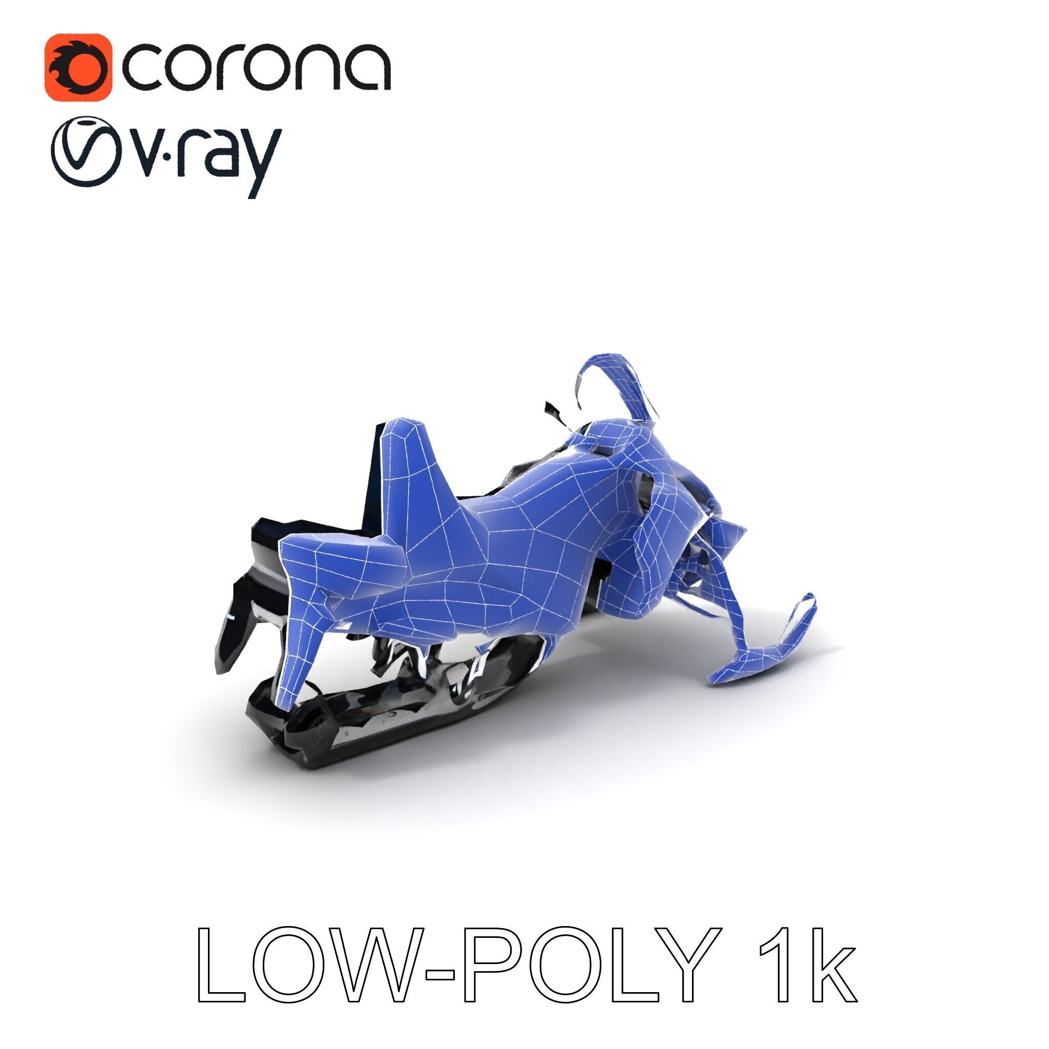 Snowmobile D Model Pack for Games and Animation Low-poly 3D model_29