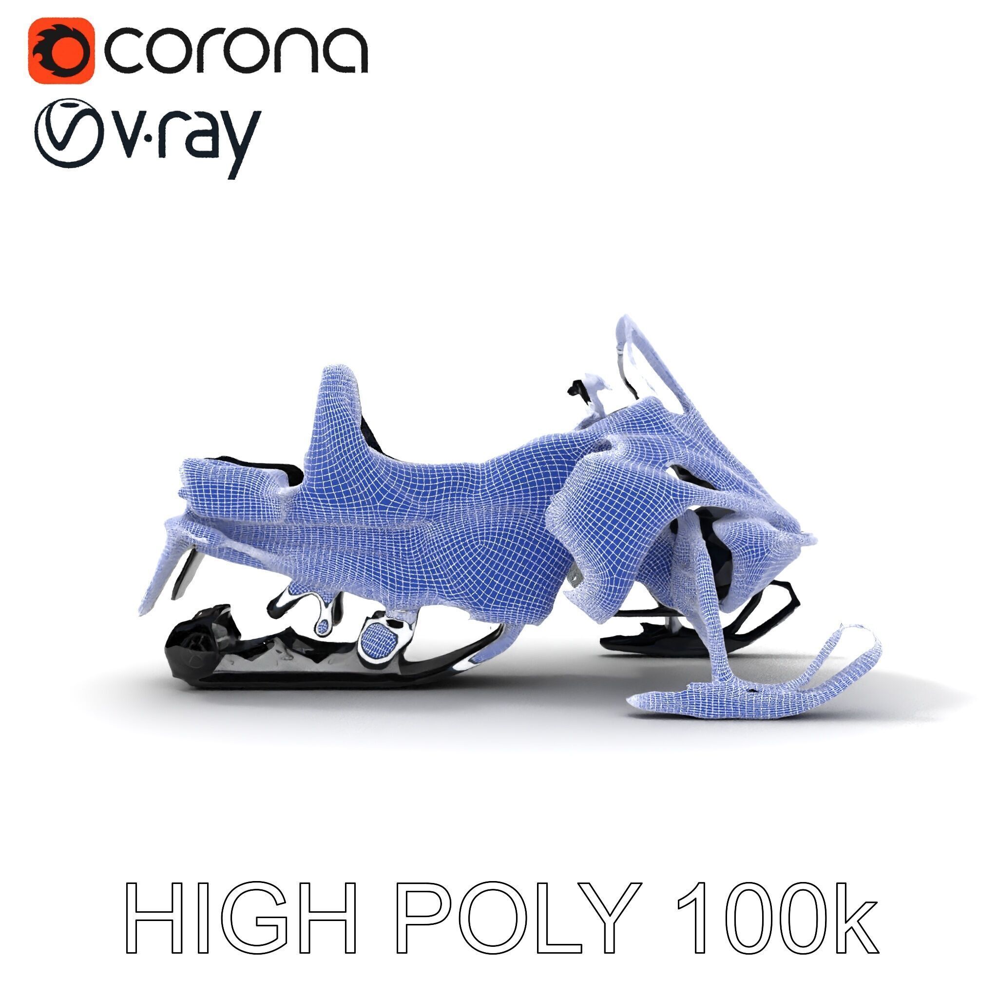 Snowmobile D Model Pack for Games and Animation Low-poly 3D model_14