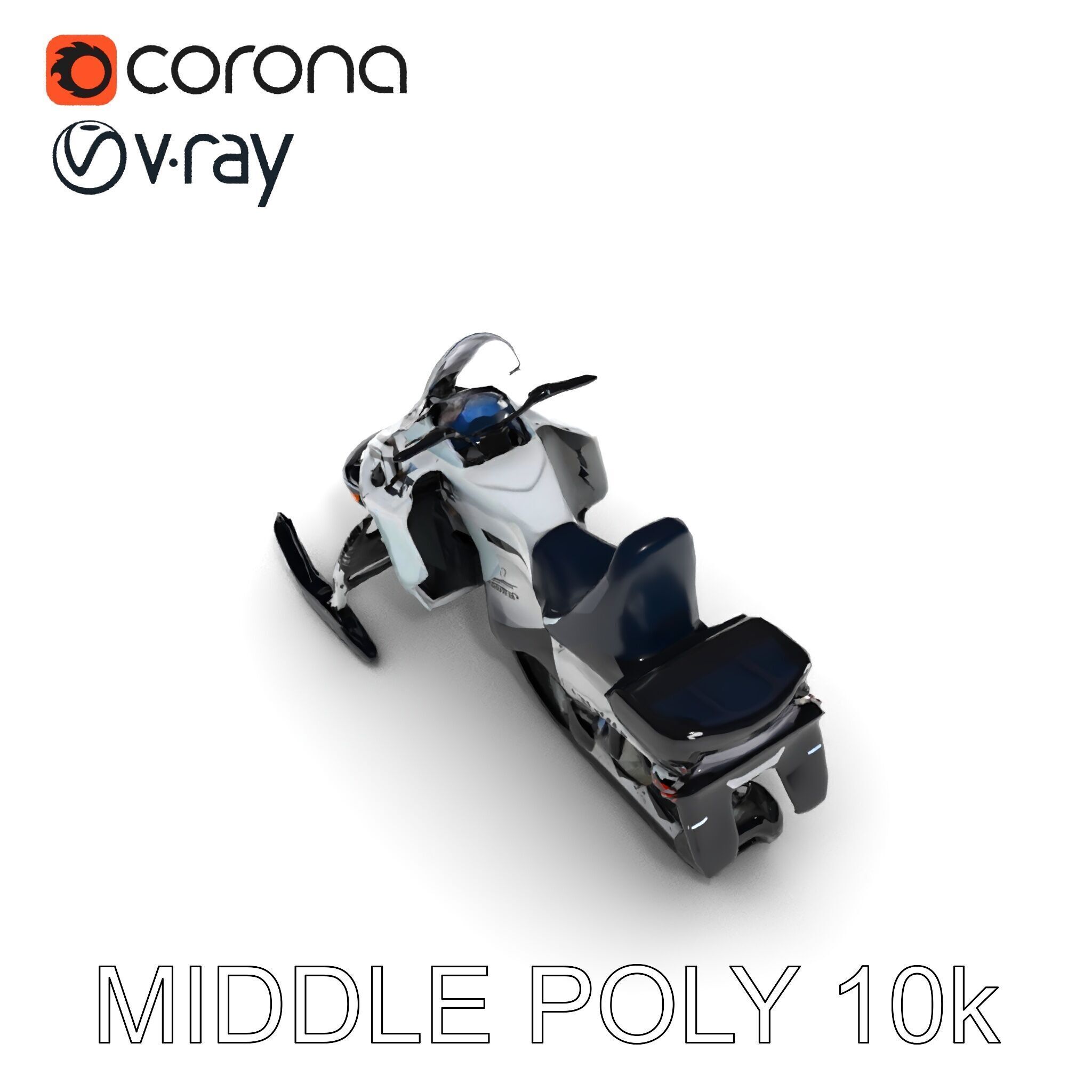 Snowmobile D Model Pack for Games and Animation Low-poly 3D model_28