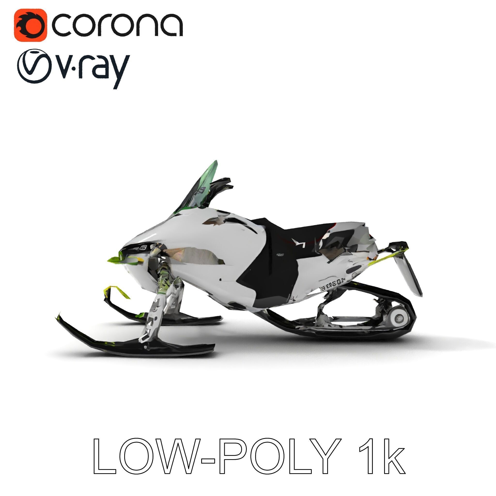 Snowmobile D Model Pack Low-poly 3D model_20