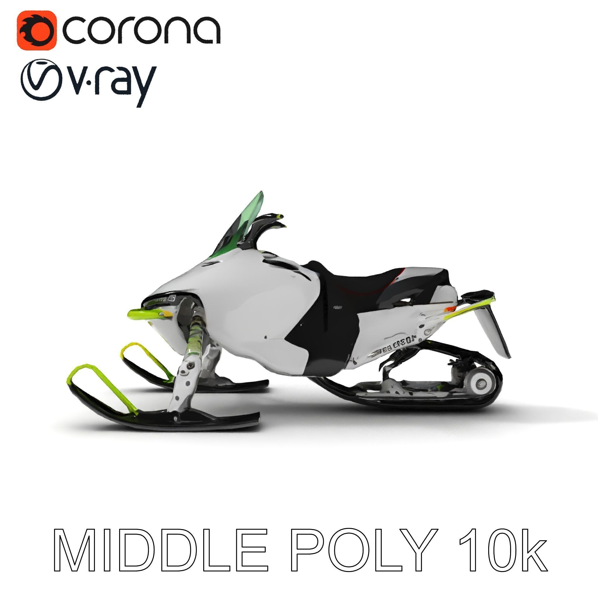 Snowmobile D Model Pack Low-poly 3D model_6