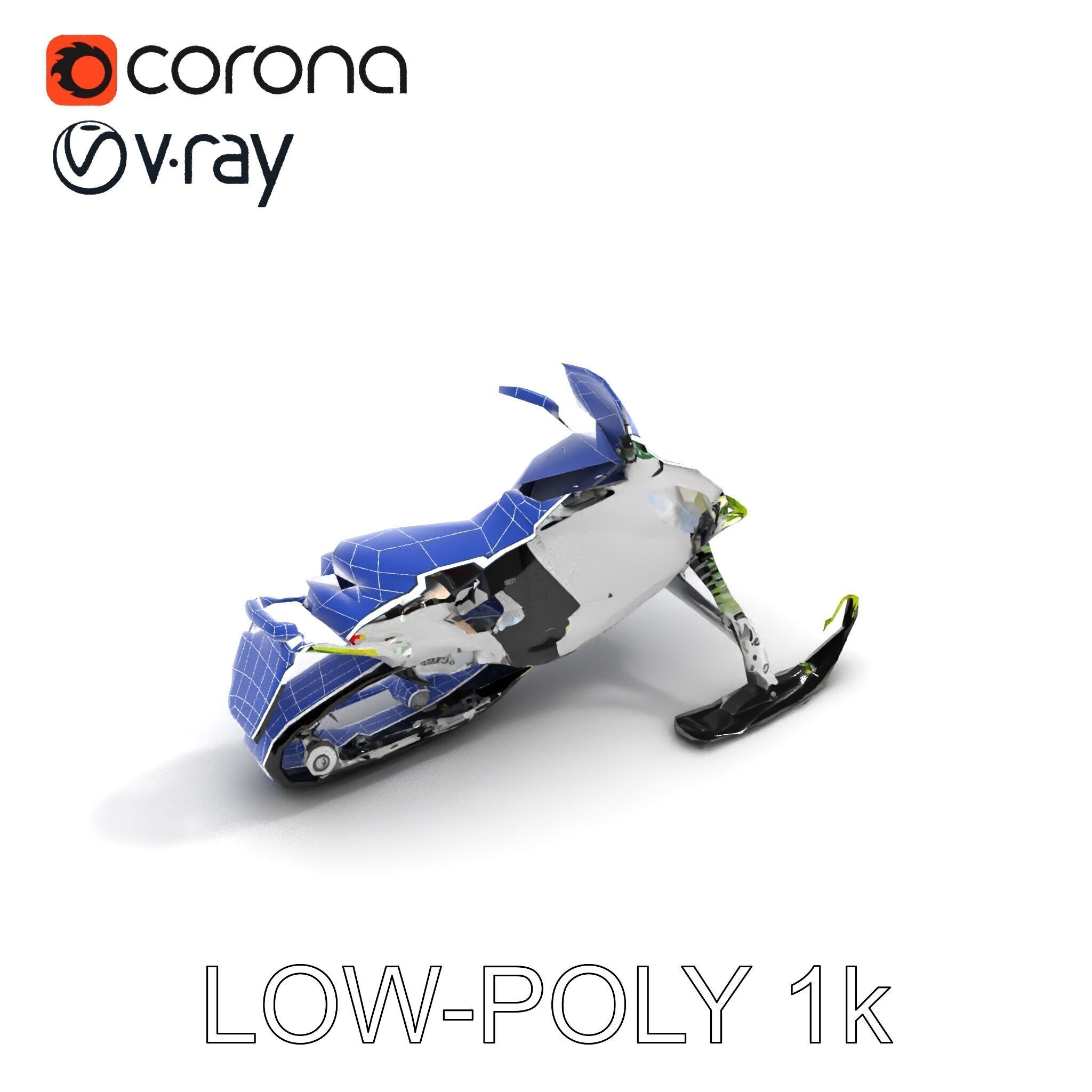 Snowmobile D Model Pack Low-poly 3D model_22