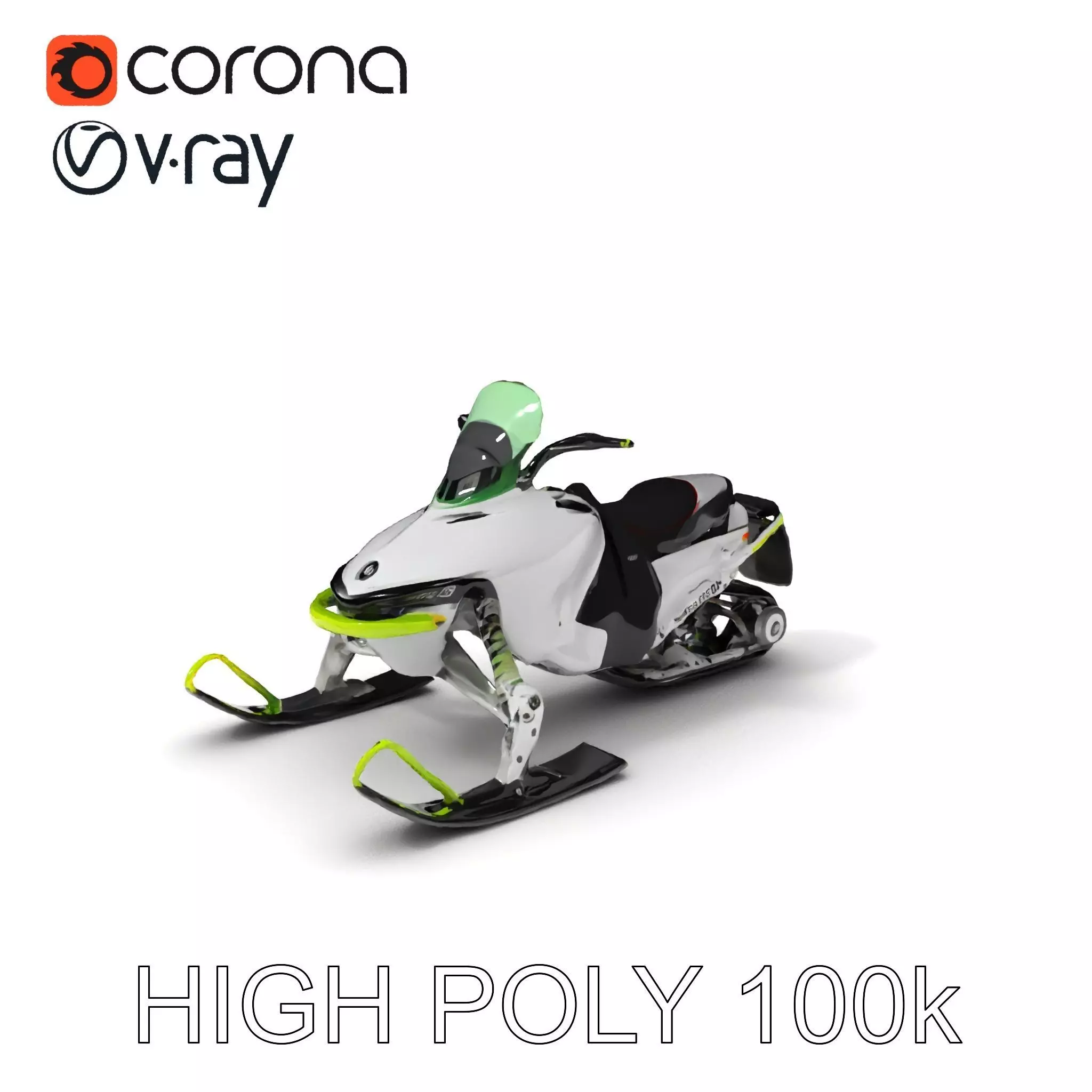 Snowmobile D Model Pack Low-poly 3D model_0