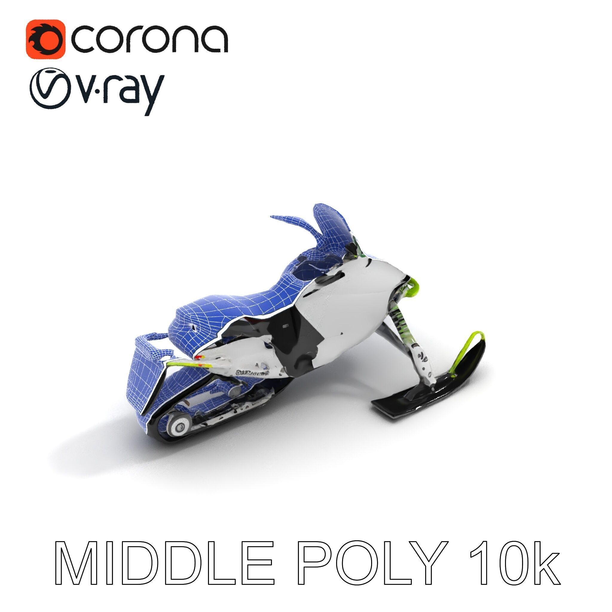 Snowmobile D Model Pack Low-poly 3D model_13
