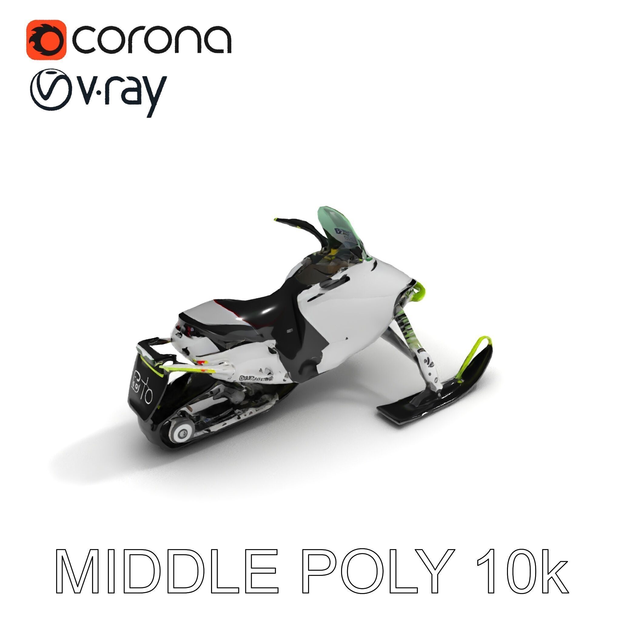 Snowmobile D Model Pack Low-poly 3D model_10