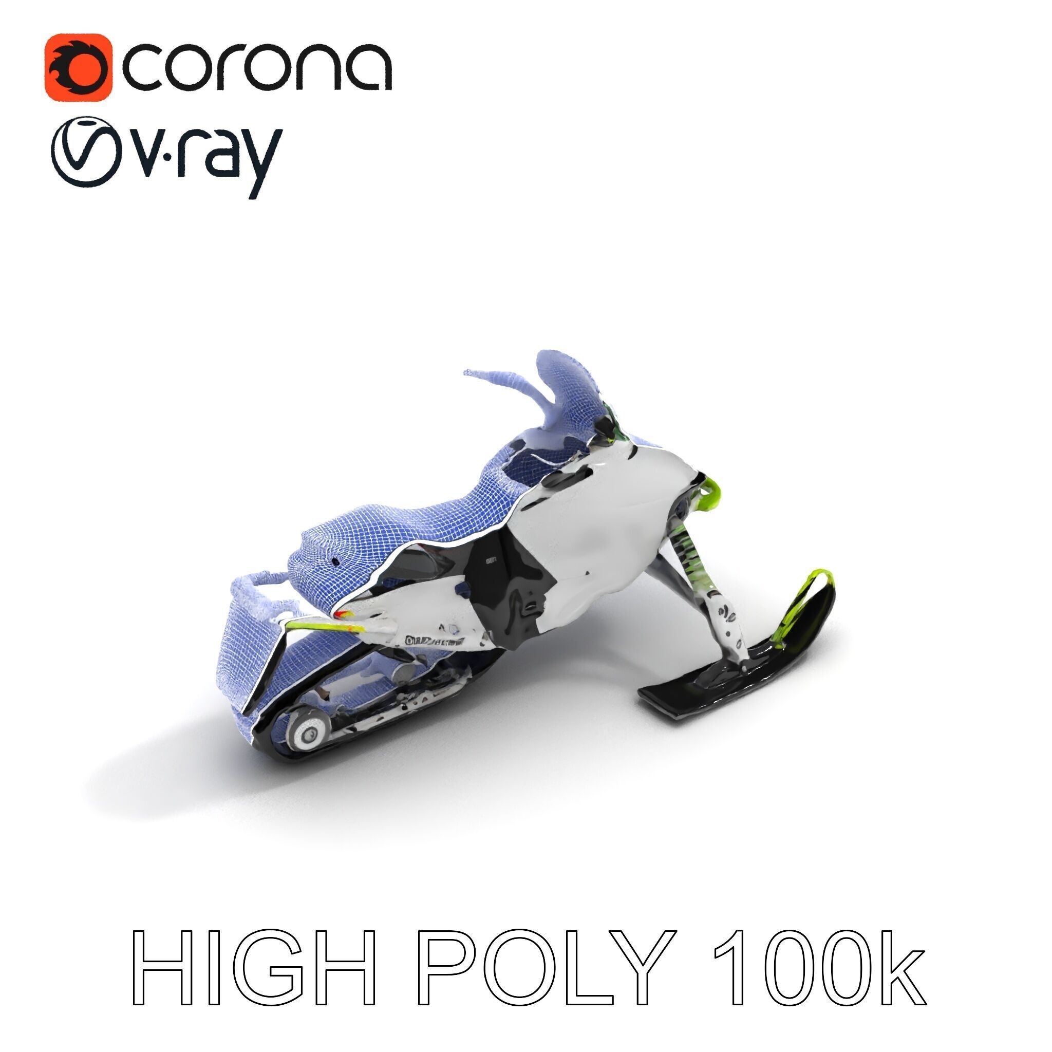 Snowmobile D Model Pack Low-poly 3D model_18