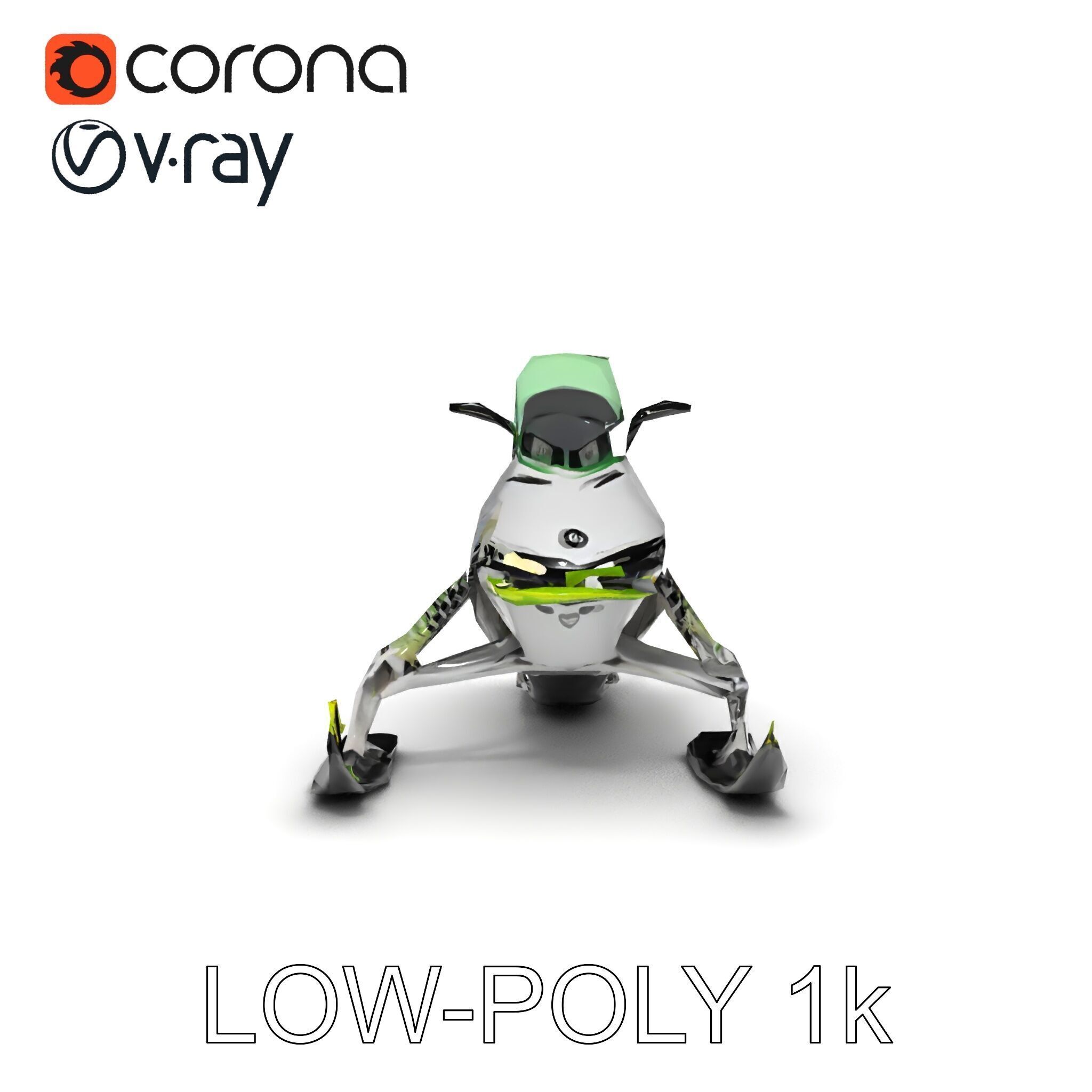 Snowmobile D Model Pack Low-poly 3D model_17