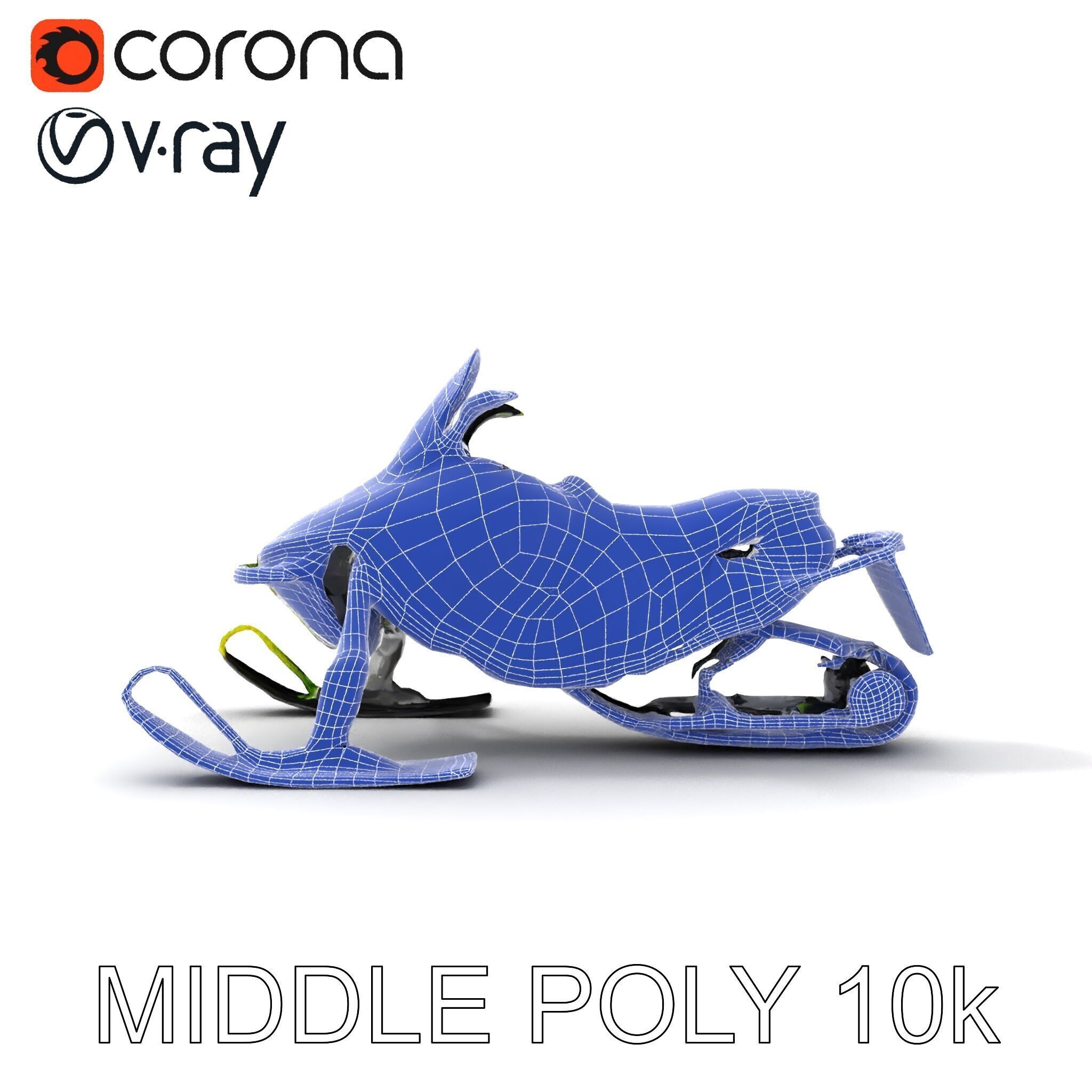 Snowmobile D Model Pack Low-poly 3D model_16